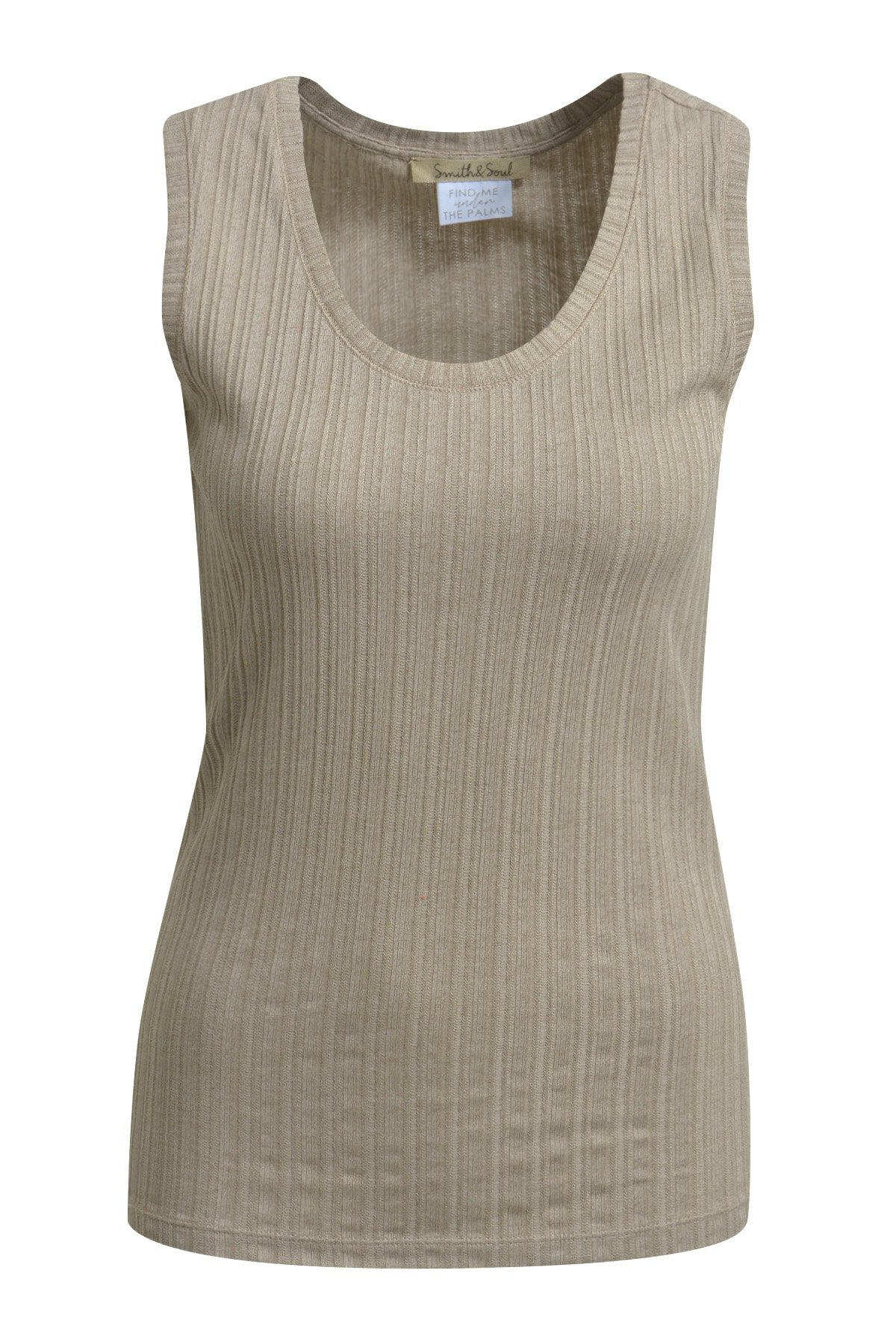 Pointelle Jersey Tanktop (Camel)