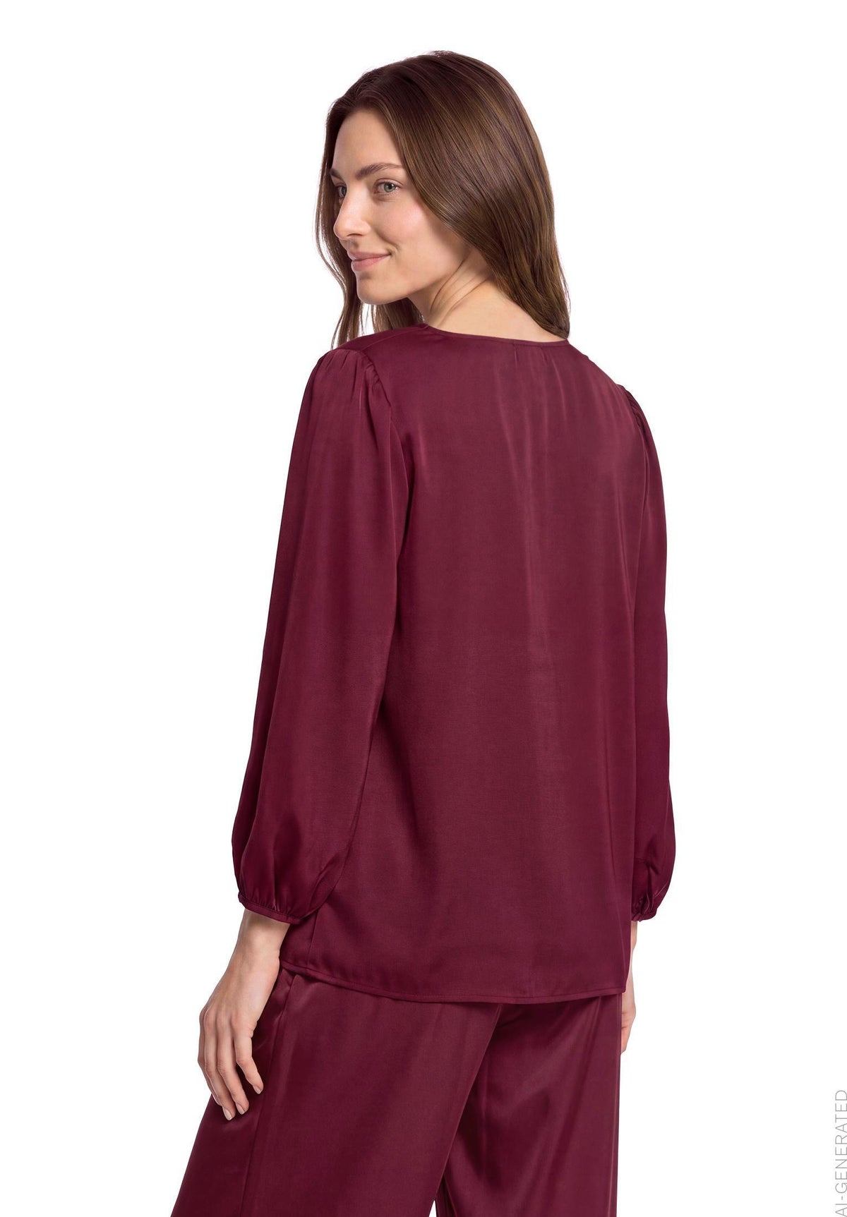 Satin-Bluse (Maroon Banner)