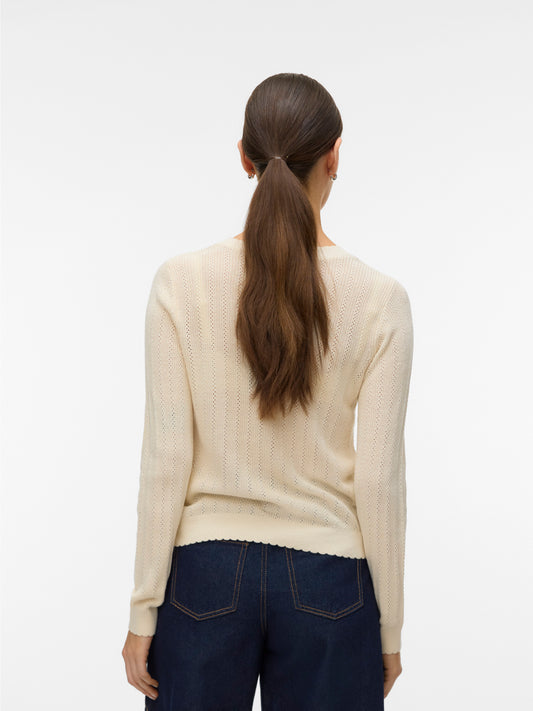 Vmnewlex Pointelle Ls O-n Cardigan (Birch)
