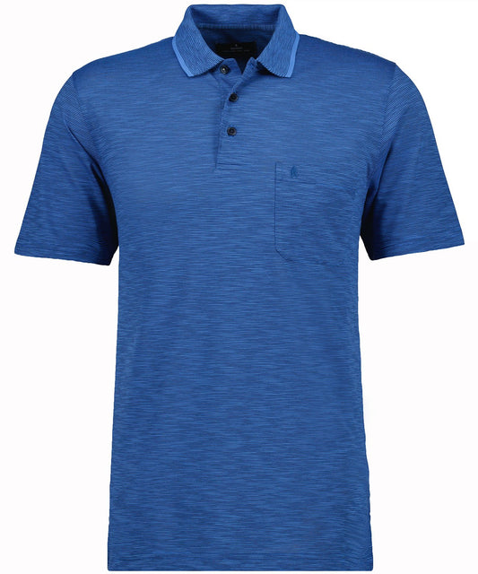 Softknit-Polo gestreift, Flammdesign (Blau)