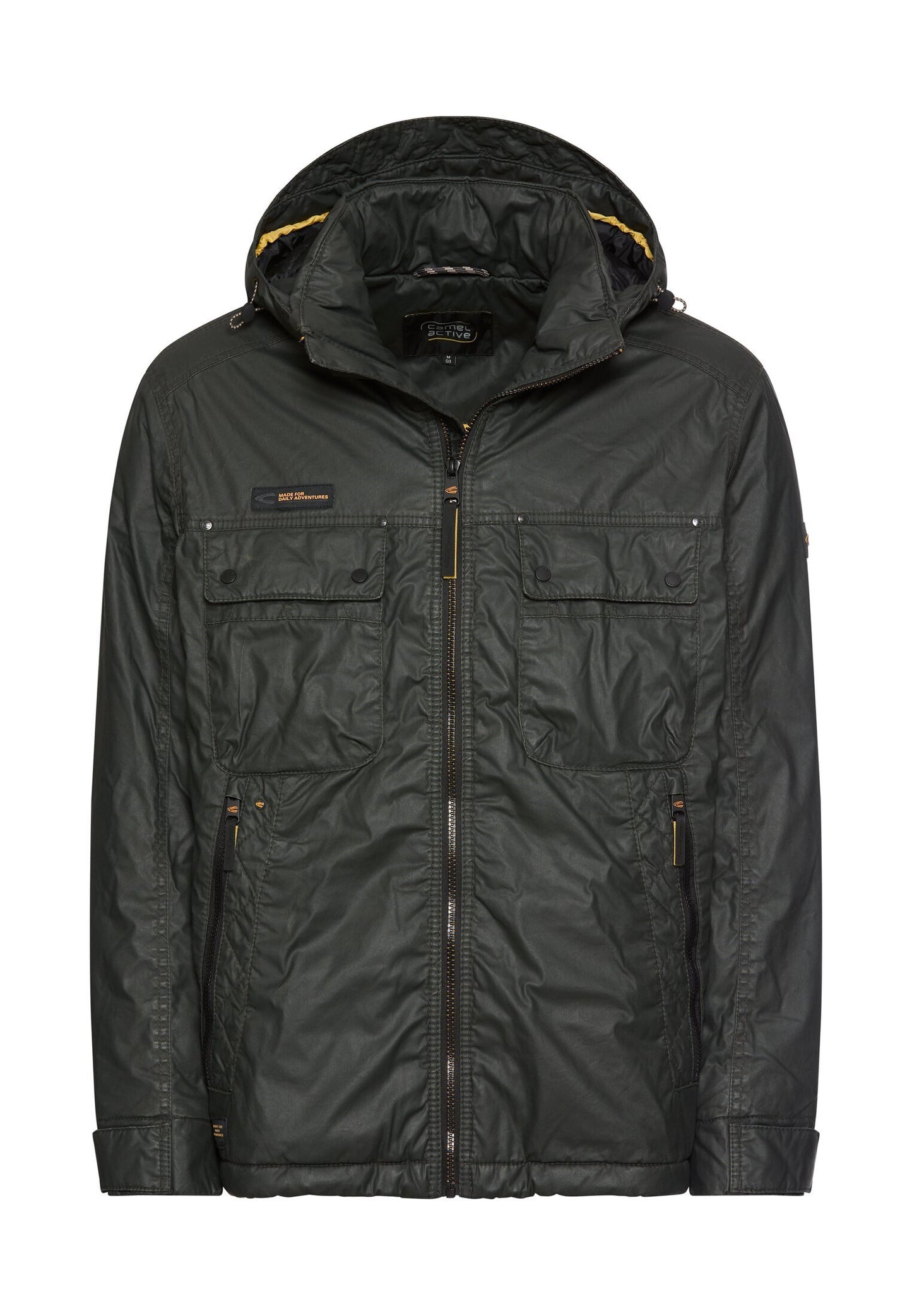 Multipocket Jacke aus gewachster Baumwolle (Dark Olive Green)
