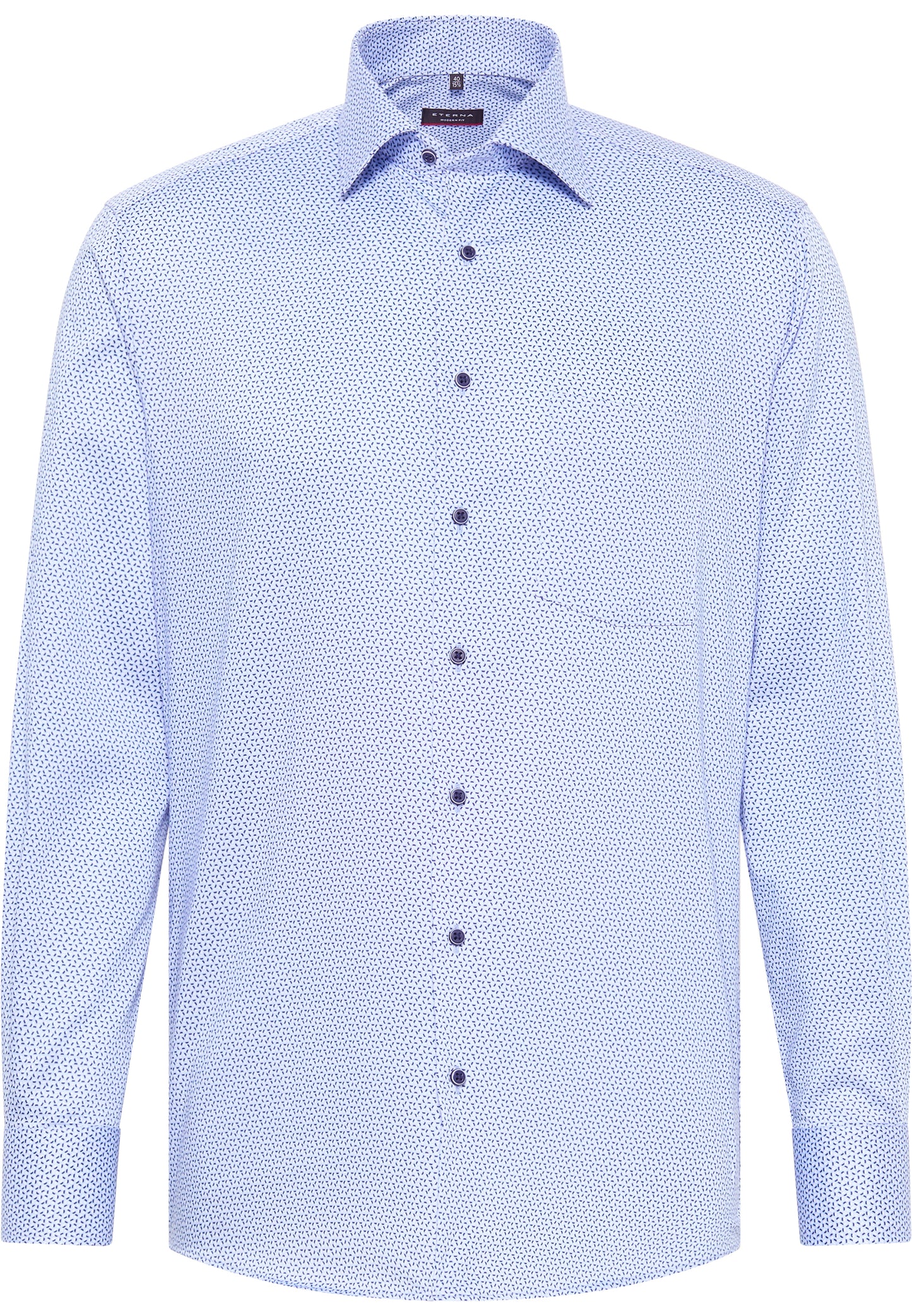 ETERNA bedrucktes Baumwollhemd MODERN FIT (Blau)