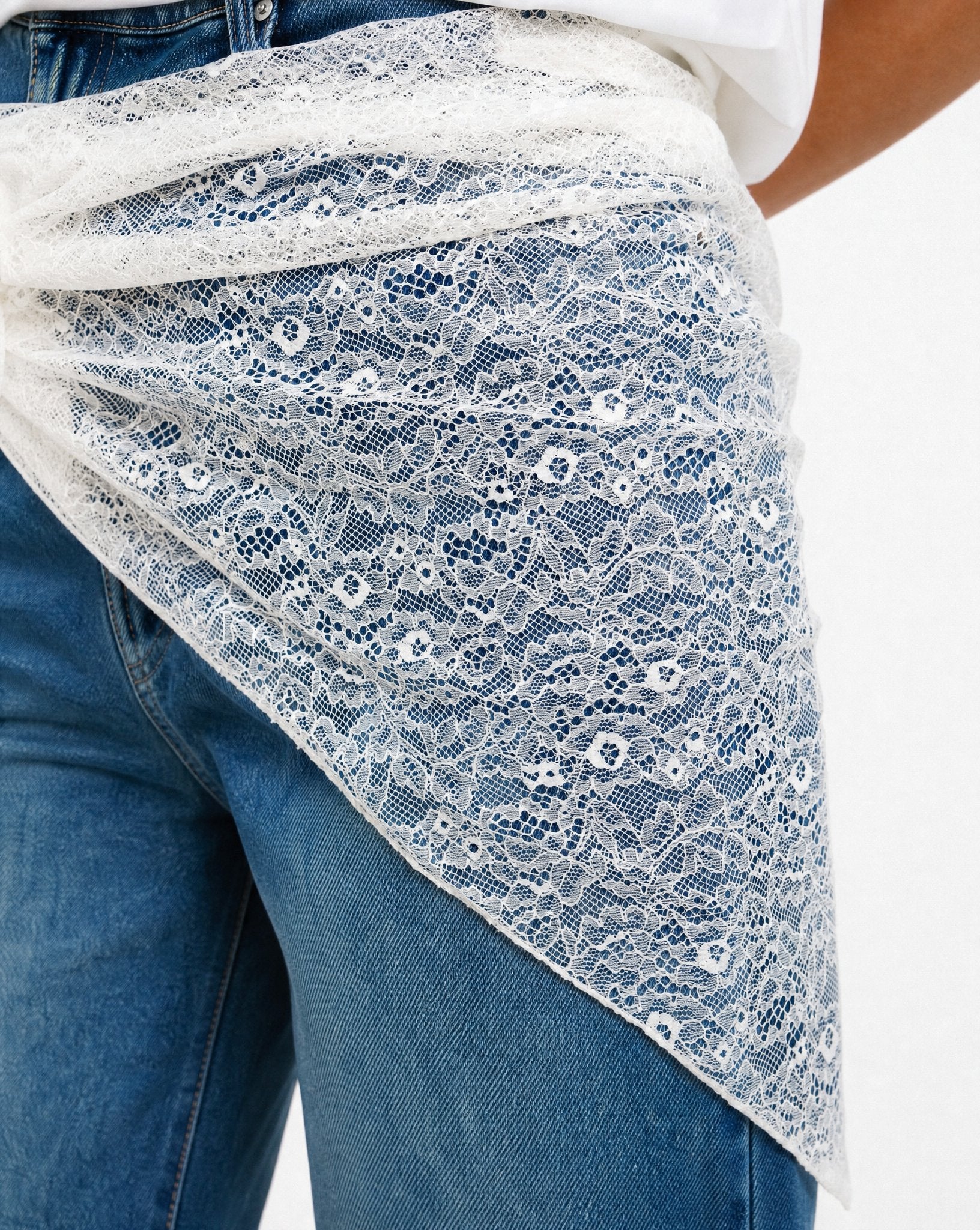 lace scarf (Cream White)