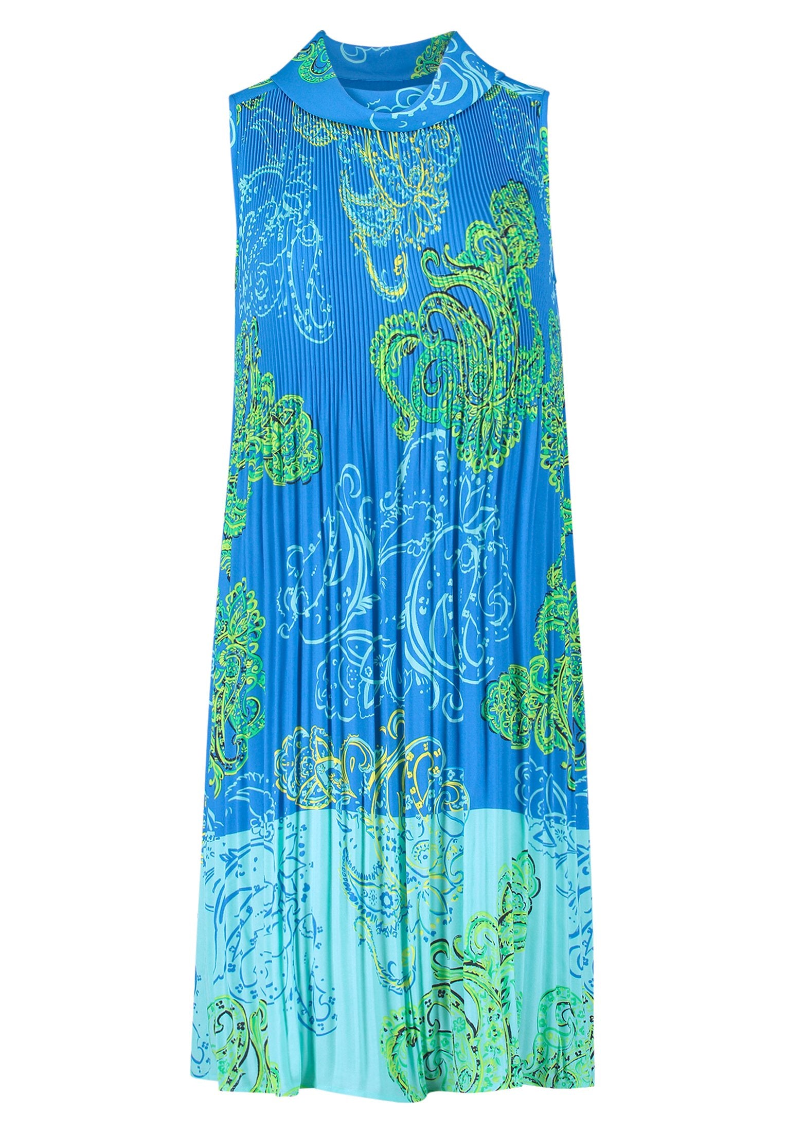 Plisseekleid (Green/blue)
