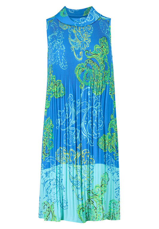 Plisseekleid (Green/blue)