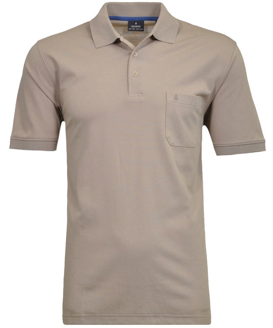 Softknit-Polo mit Brusttasche, kurzarm (Sand)