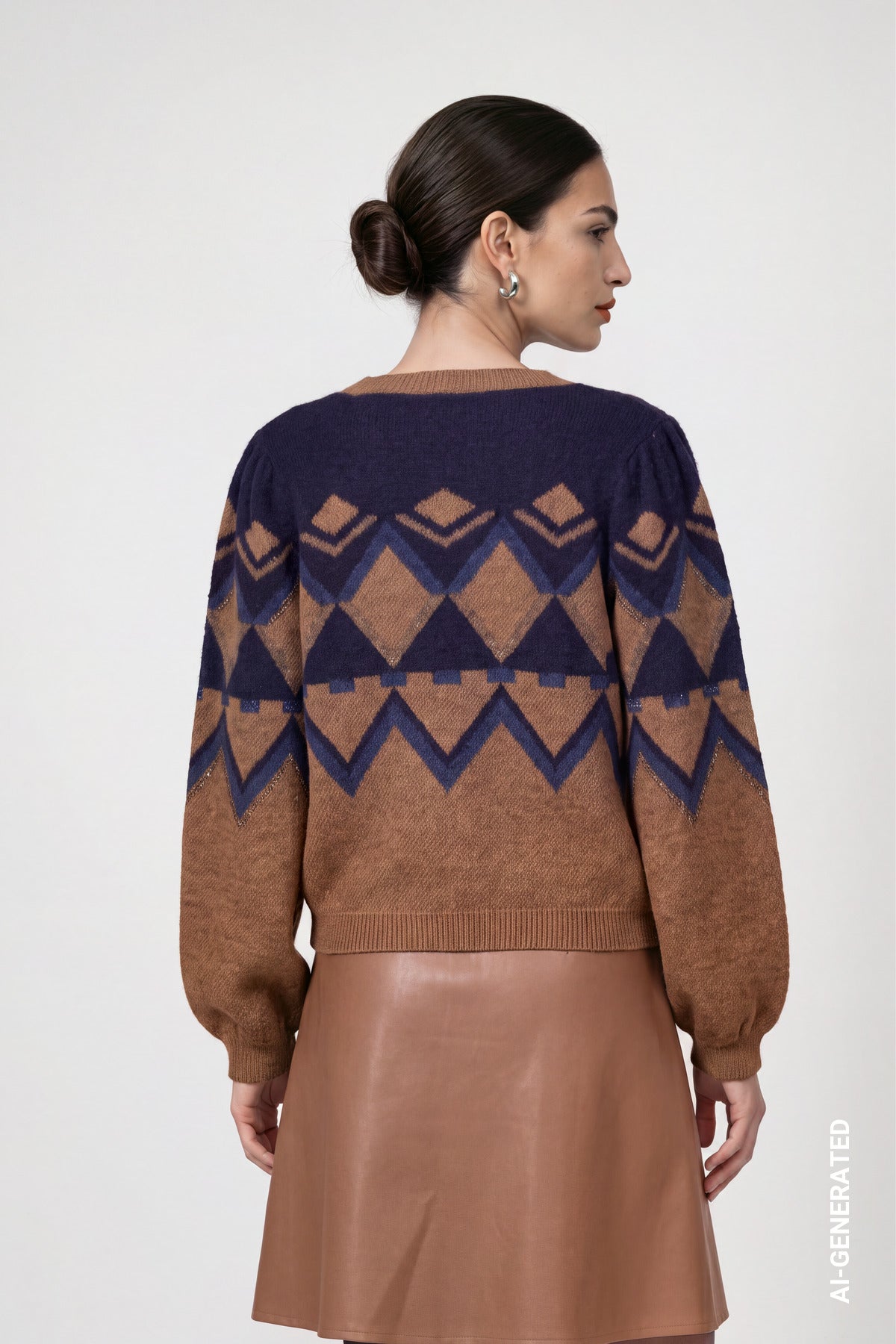 Strickpullover mit Jacquard Muster (Tiramisu)