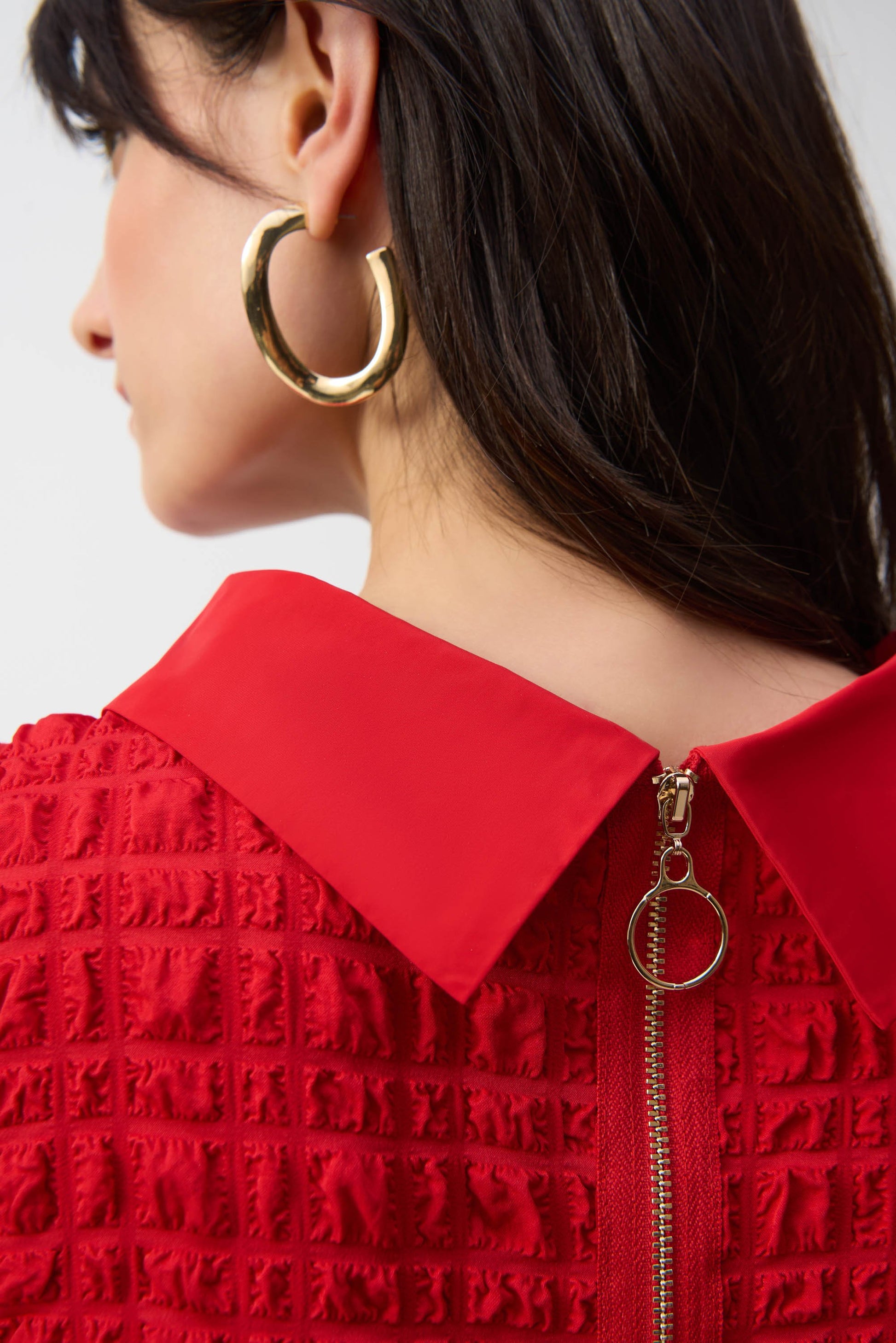 Ärmelloses Komfortkleid in strukturierter Optik (Strahlendes Rot)