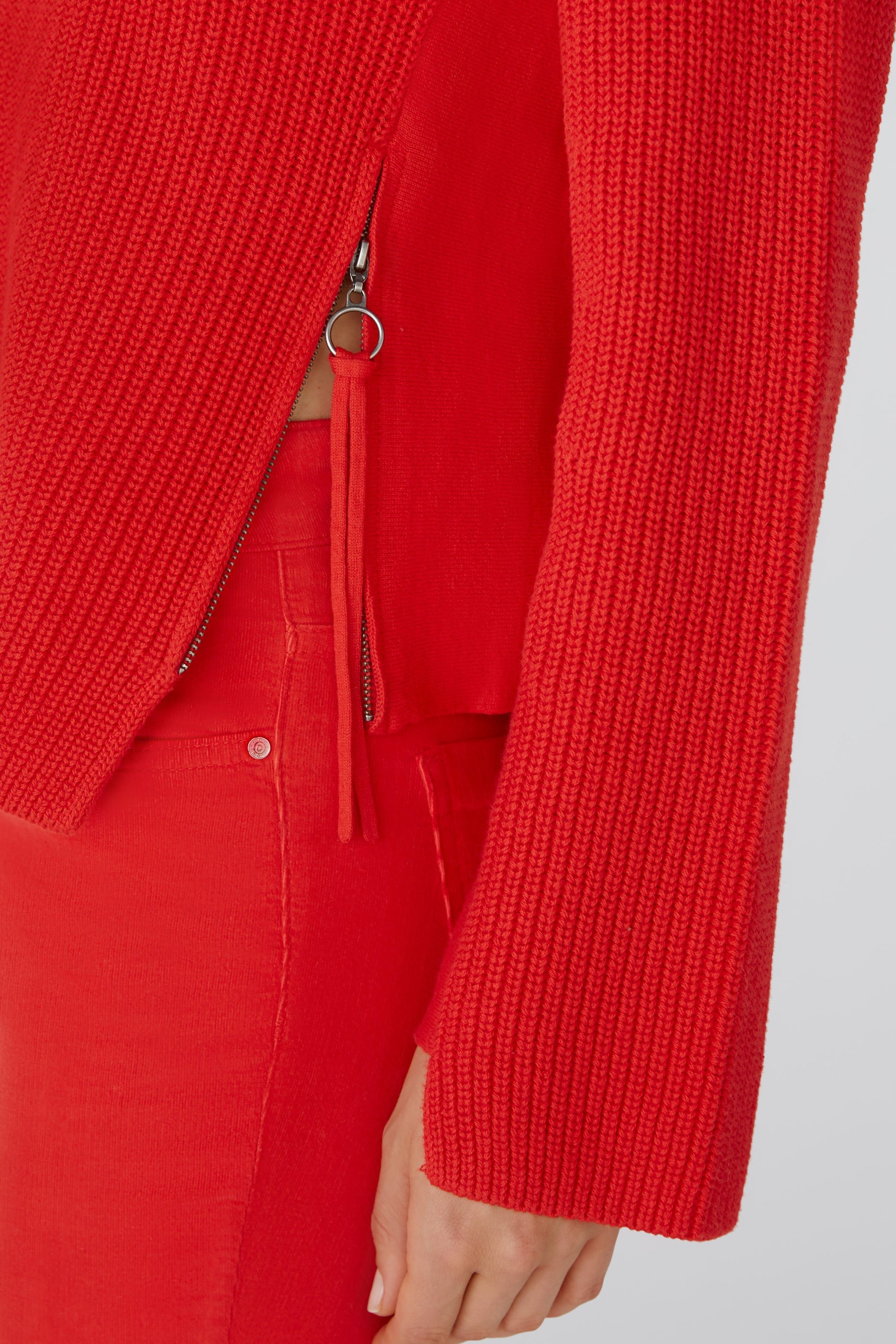 RUBI Pullover mit Reißverschluss, in reiner Baumwolle (Chinese Red)