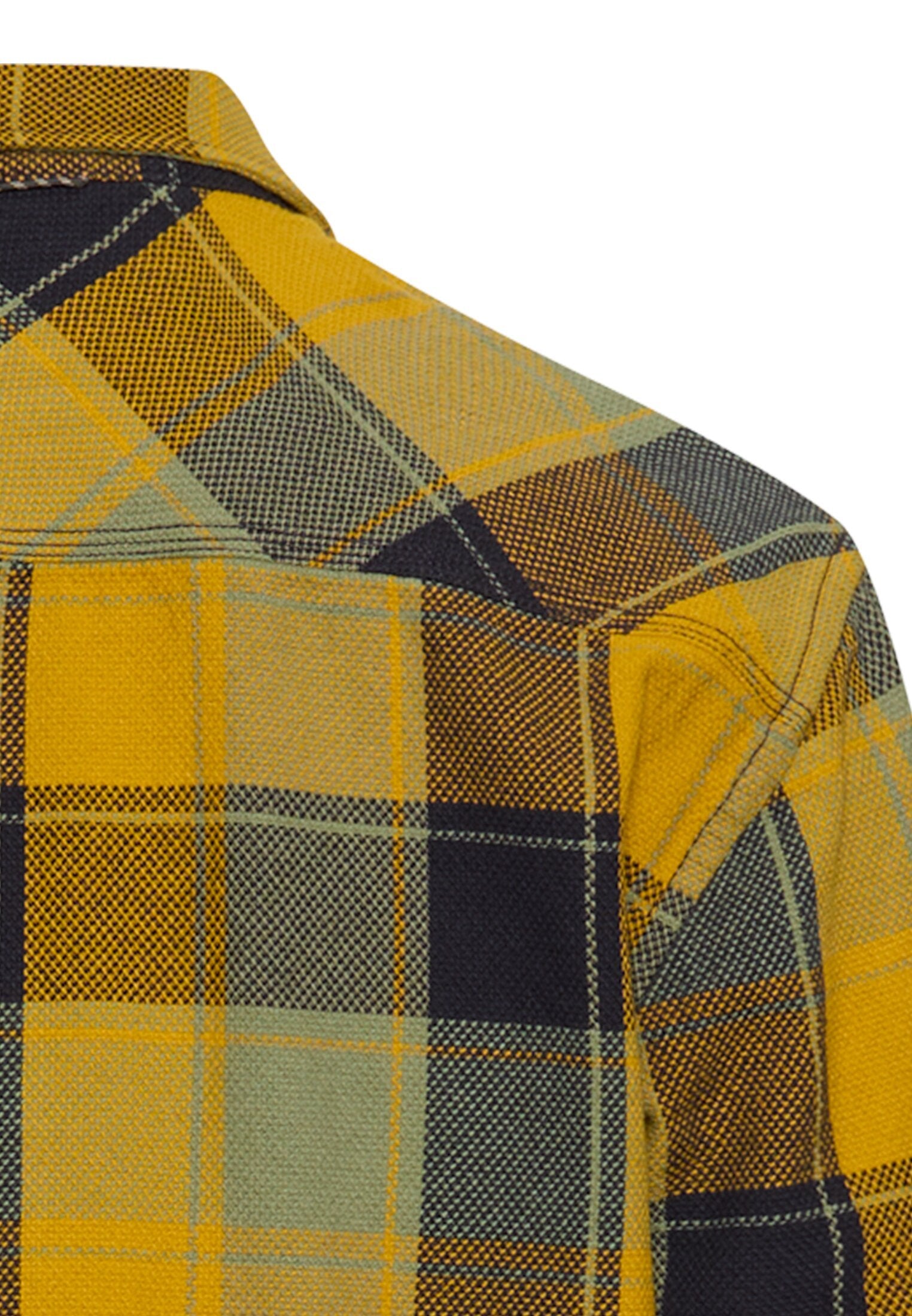 Schottenkarohemd mit Pattentaschen (Moss Yellow)