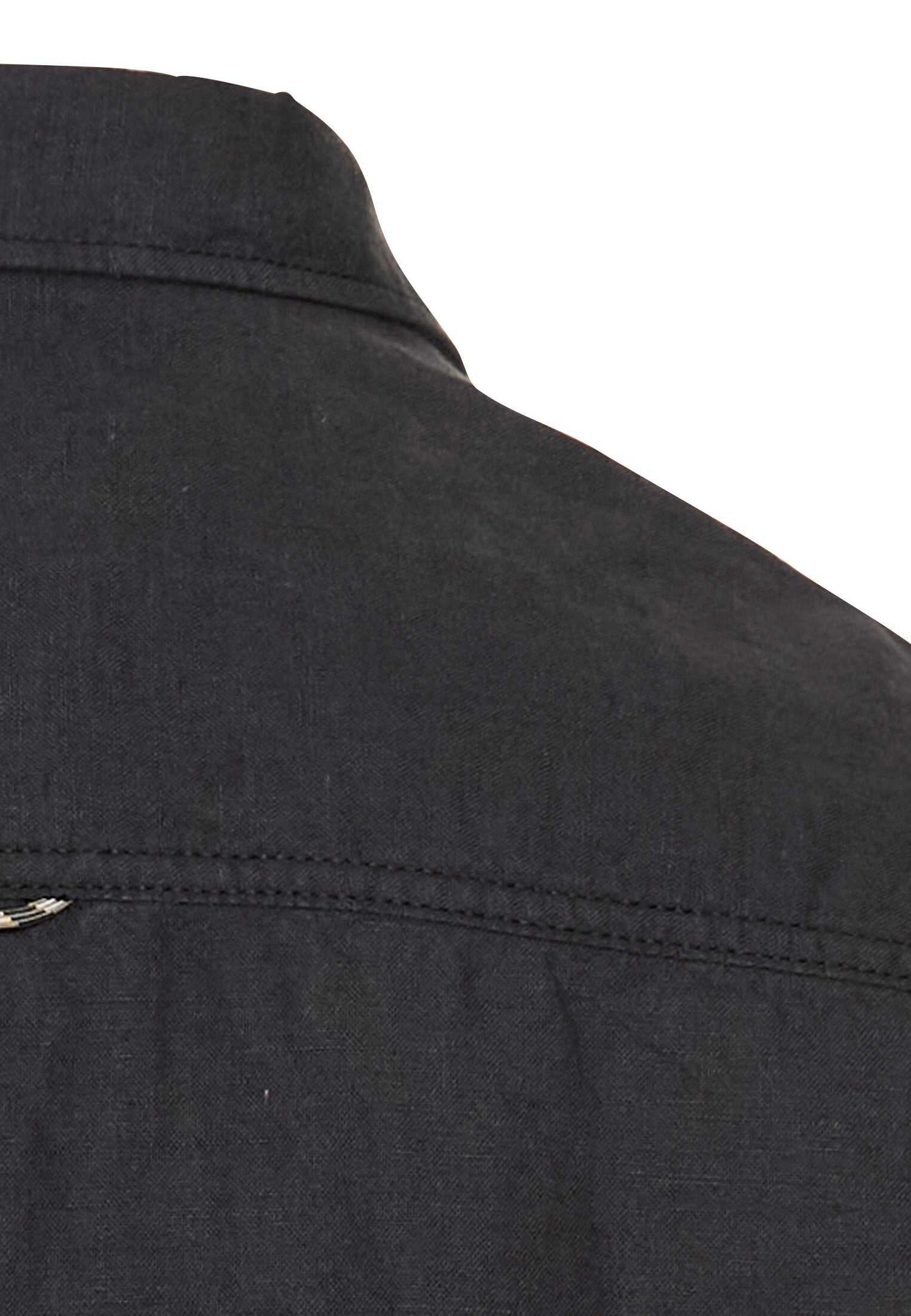 Kurzarmhemd aus einem Baumwoll-Leinenmix (Dark Navy)