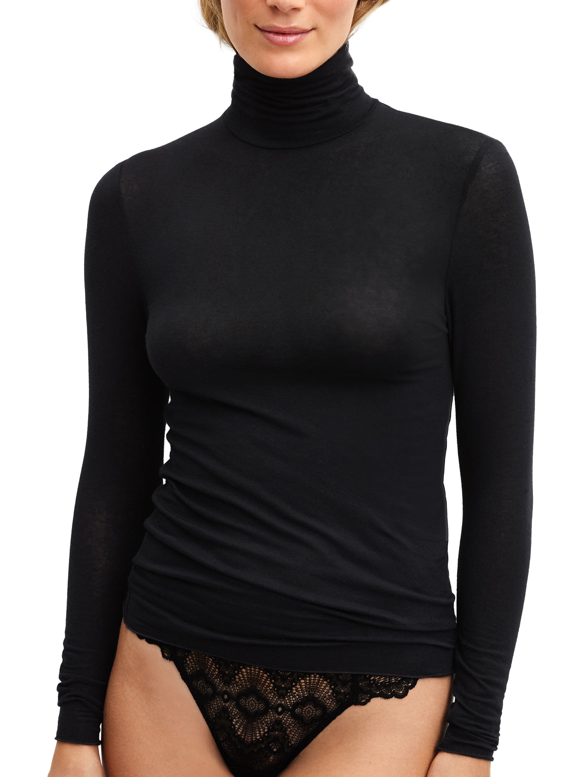 DAMEN Top langarm (Schwarz)