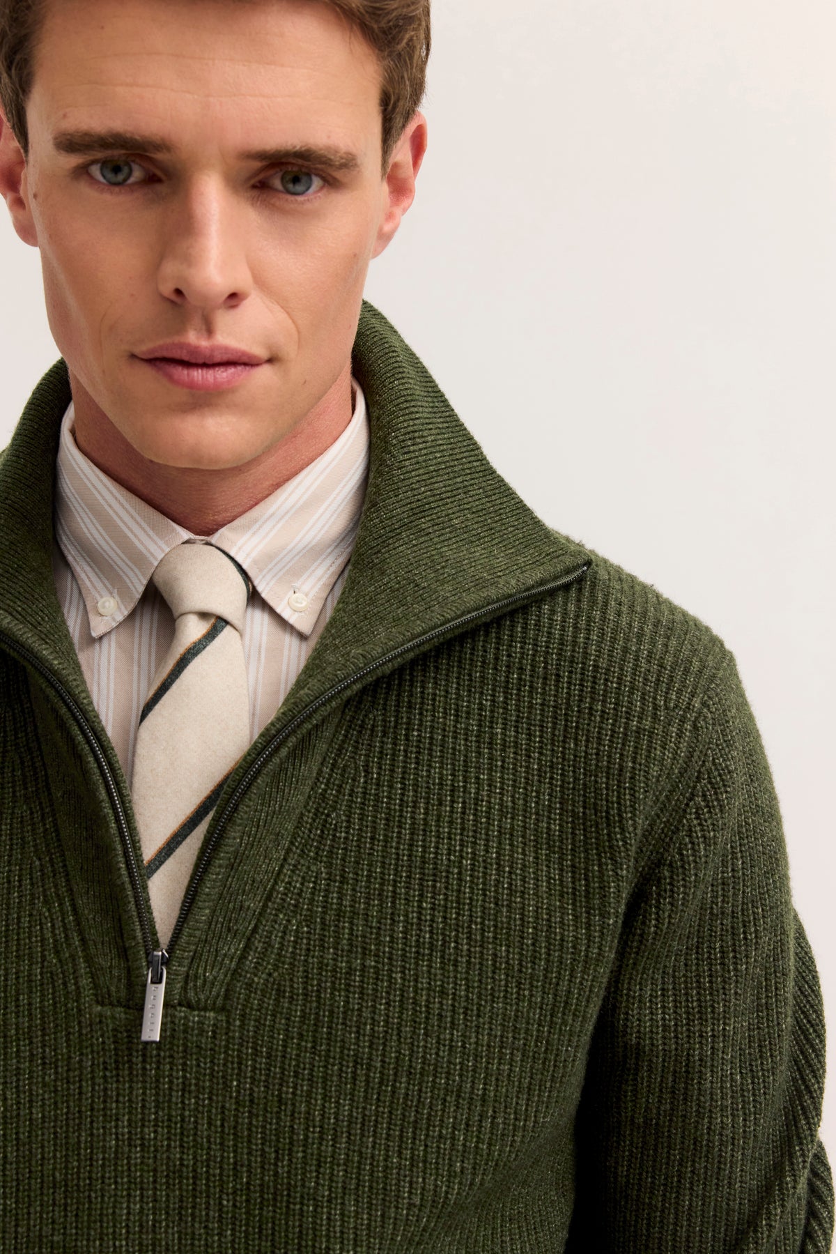 Herren Pullover 1/1 Arm (Oliv)
