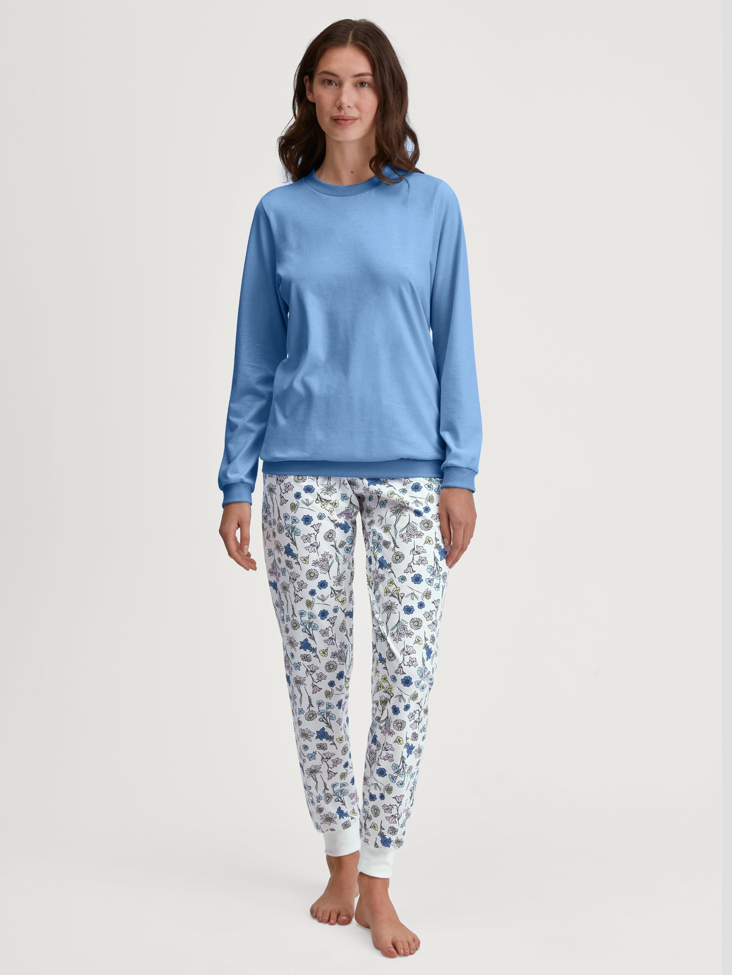 WOMEN Pyjamas with cuff (Riviera Blue)