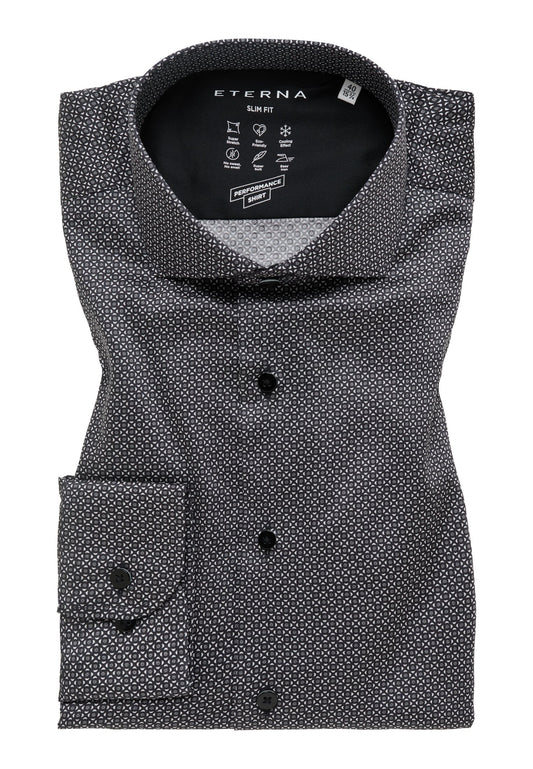 Performance Shirt Twill-Stretch Langarm (Silber)