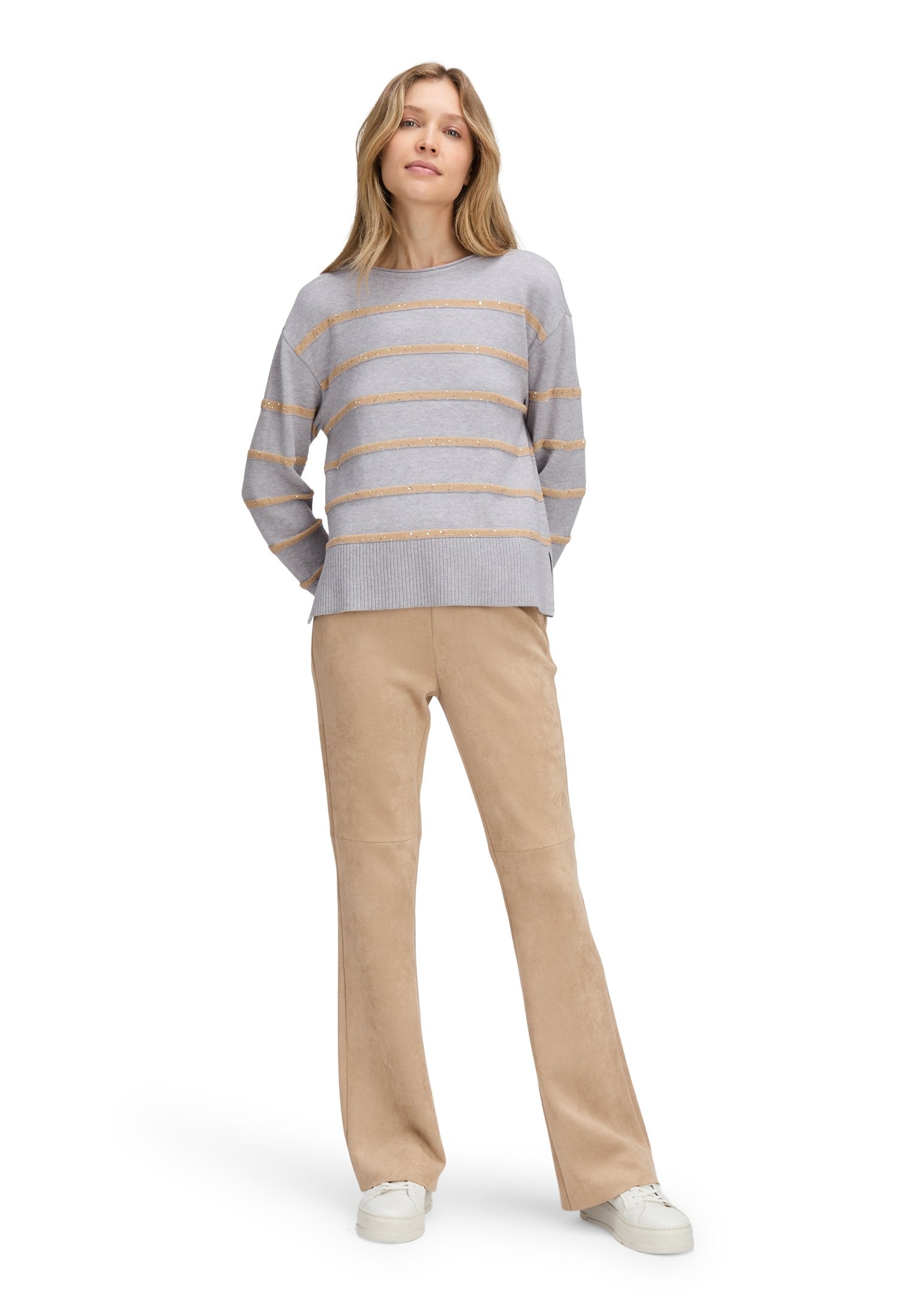 Strickpullover (Patch Grey/beig)