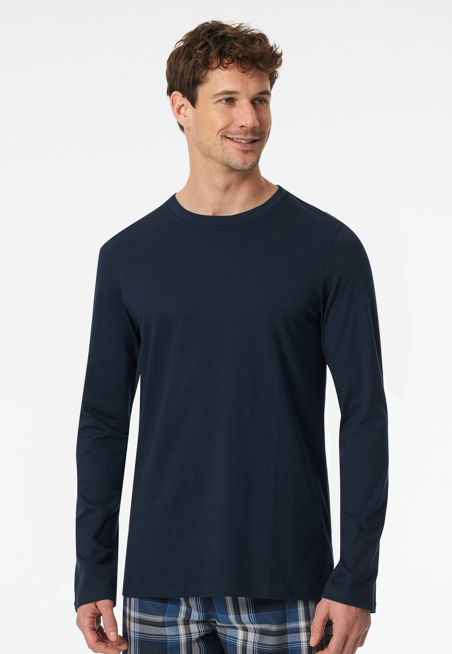 Langarmshirt Rundhals (Nachtblau)