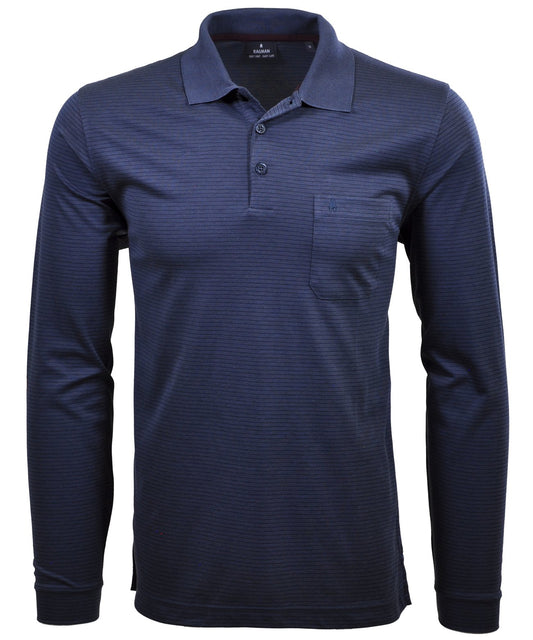 RAGMAN Softknit-Polo Fineliner, Langarm (Jeans)