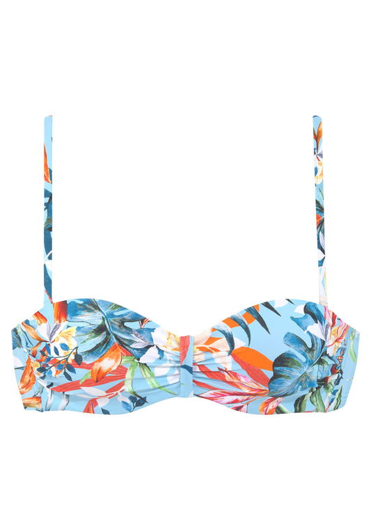venice beach lm exkl. sport Bügel-Bandeau-Top (Lt.blue Prin)