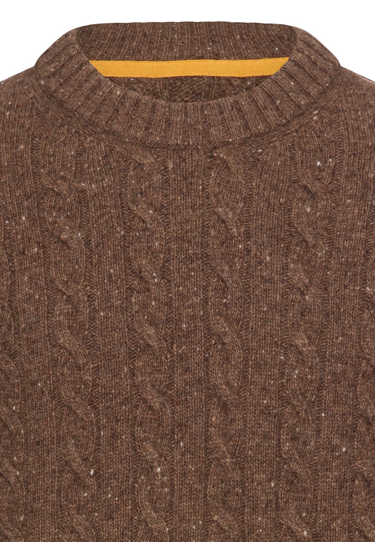 Zopfmuster Strickpullover mit Merinowolle (Sepia Brown)