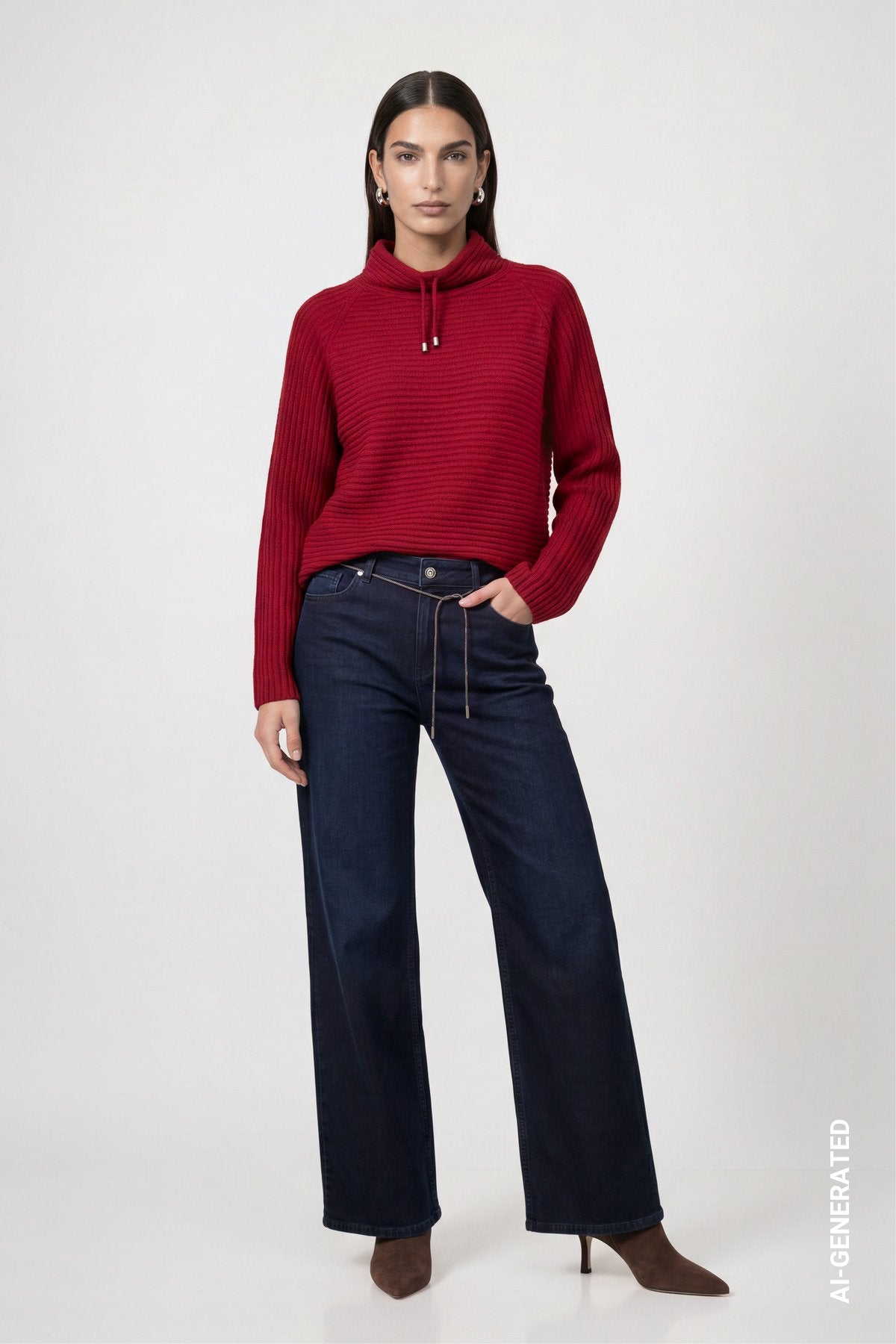 Pullover mit Rippenstruktur (Red Dahlia)
