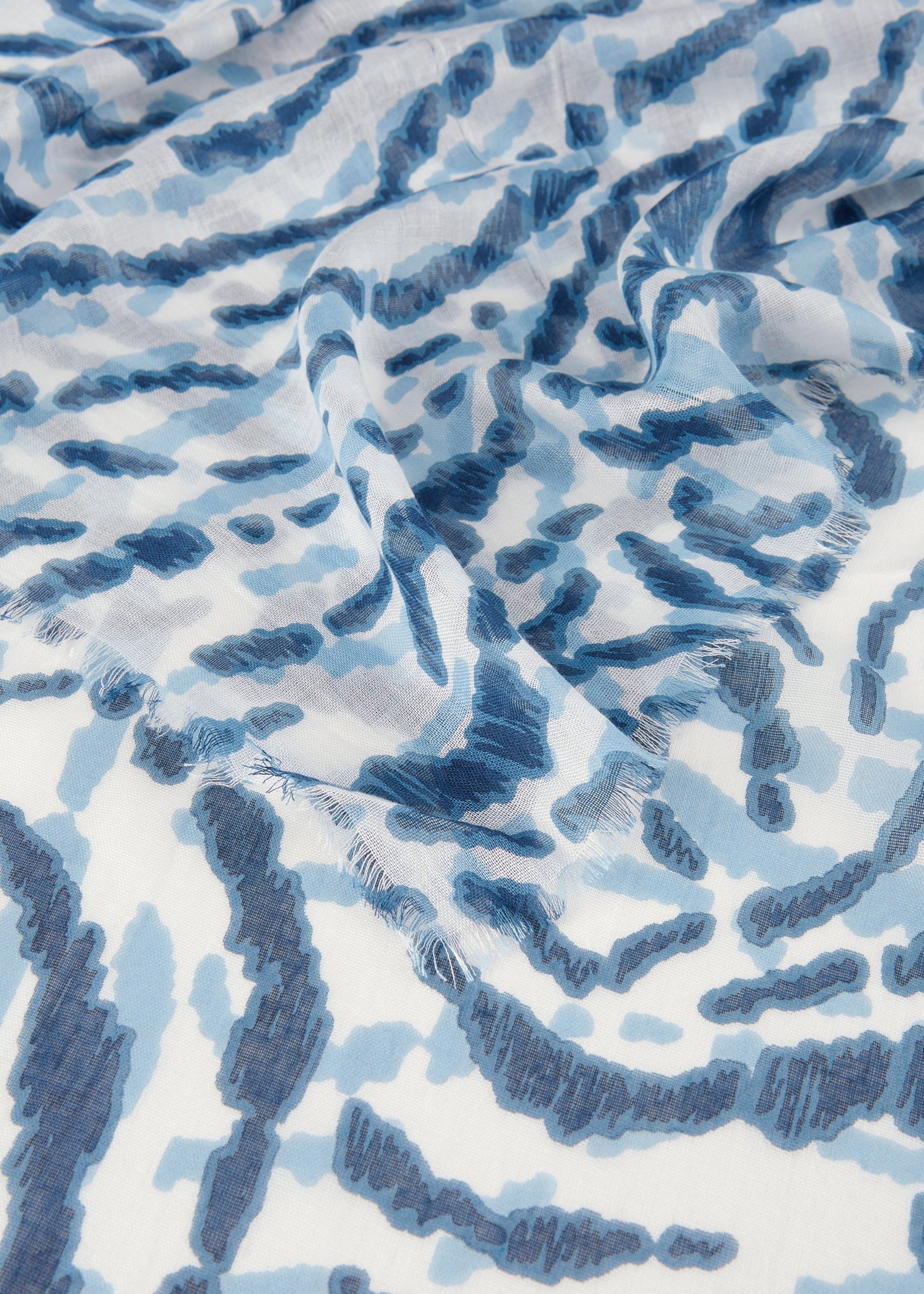 Softer Schal aus feinem Bambus mit Leoparden-Muster (Blu2 Blau)
