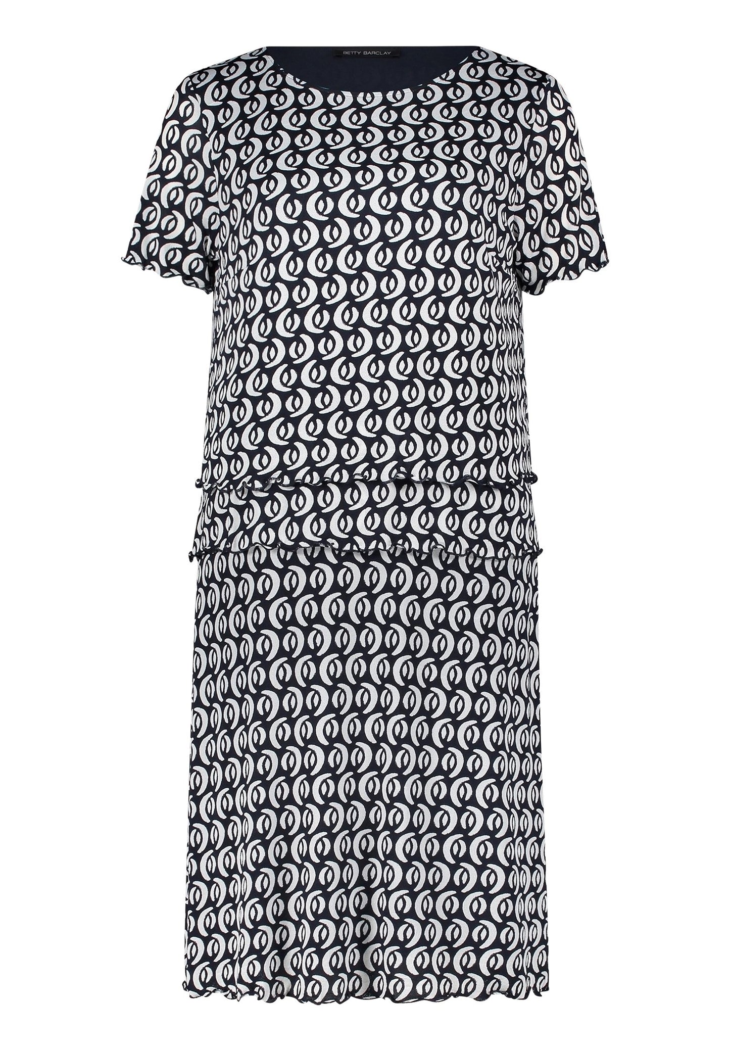Stufenkleid (Dark Blue/cream)