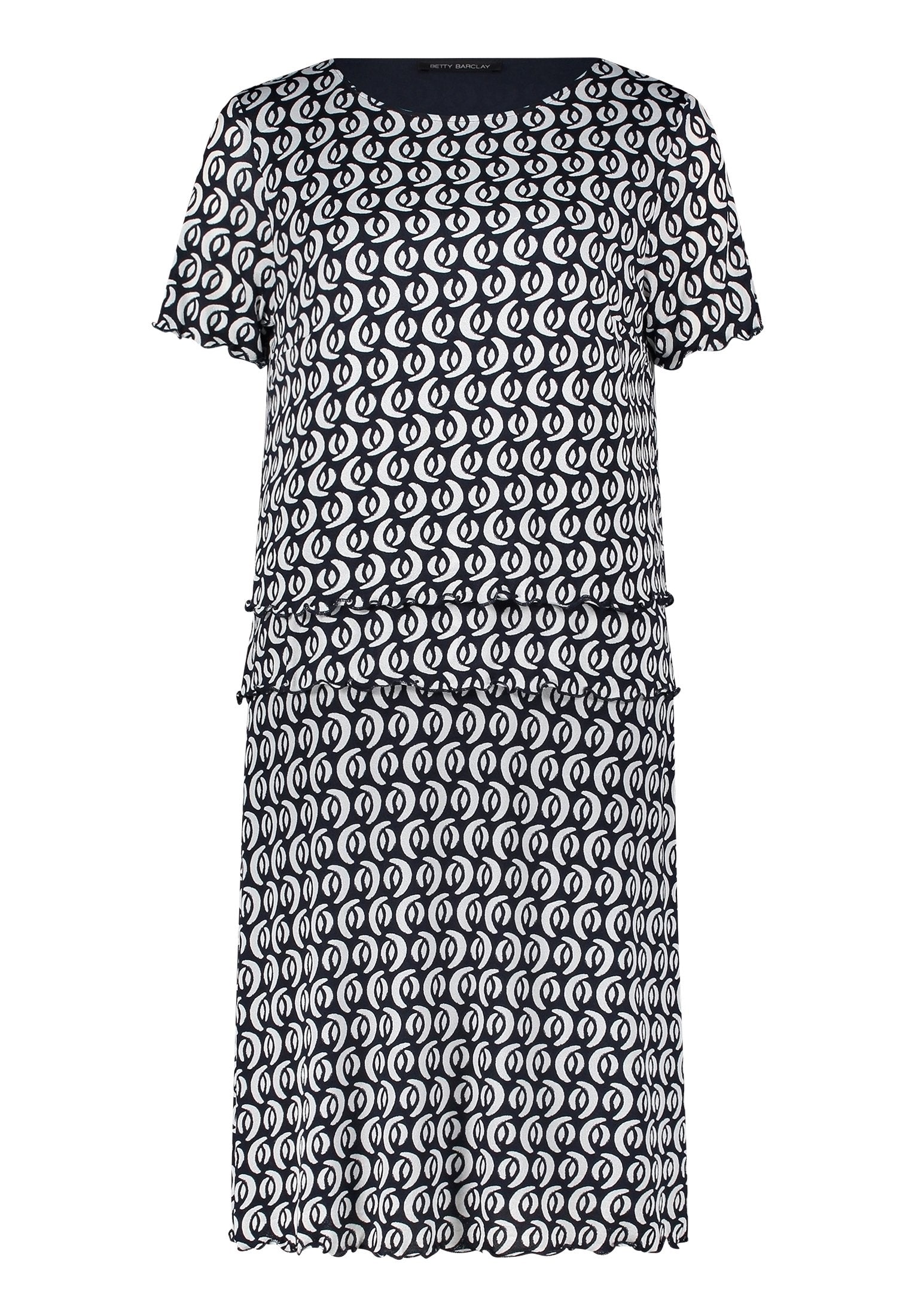 Stufenkleid (Dark Blue/cream)