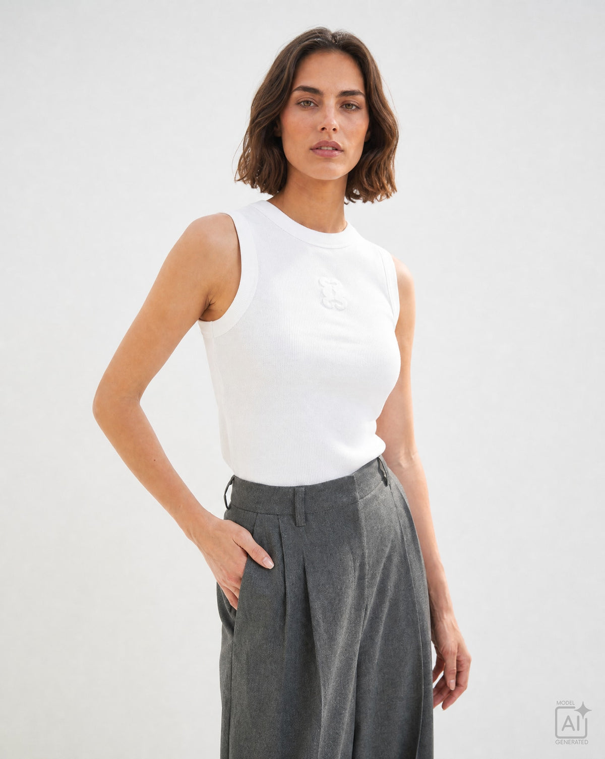 Straight Leg Pants (Anthracite Melan)