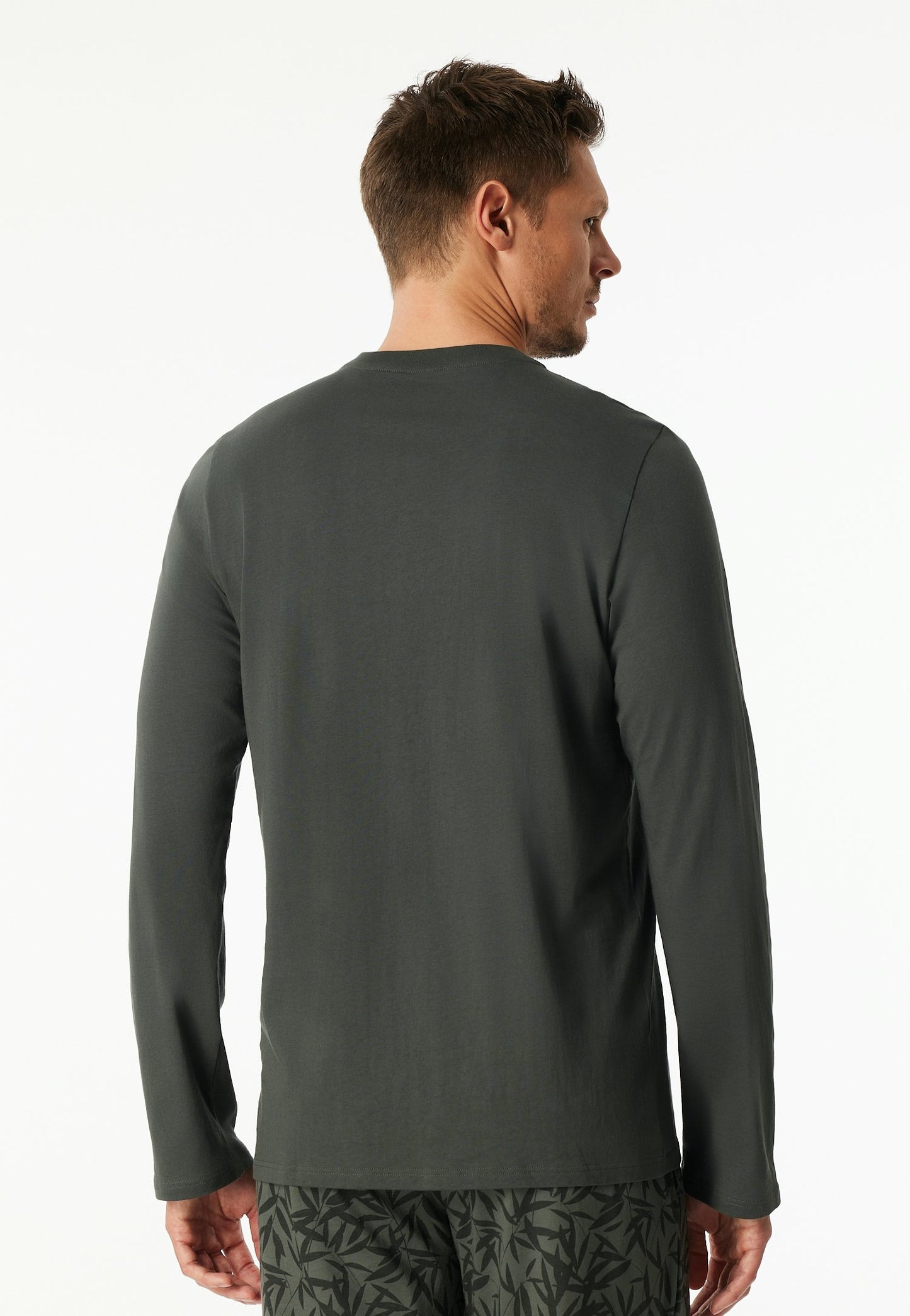 Langarmshirt Knopfleiste (Dunkelgrün)