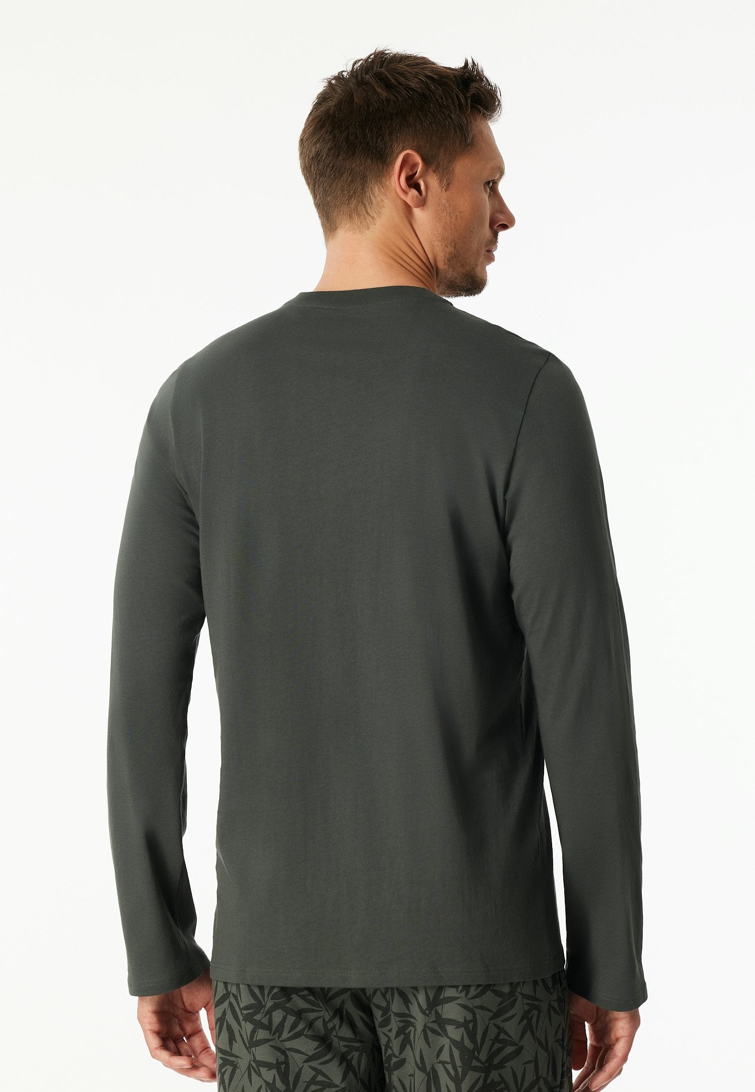 Langarmshirt Knopfleiste (Dunkelgrün)