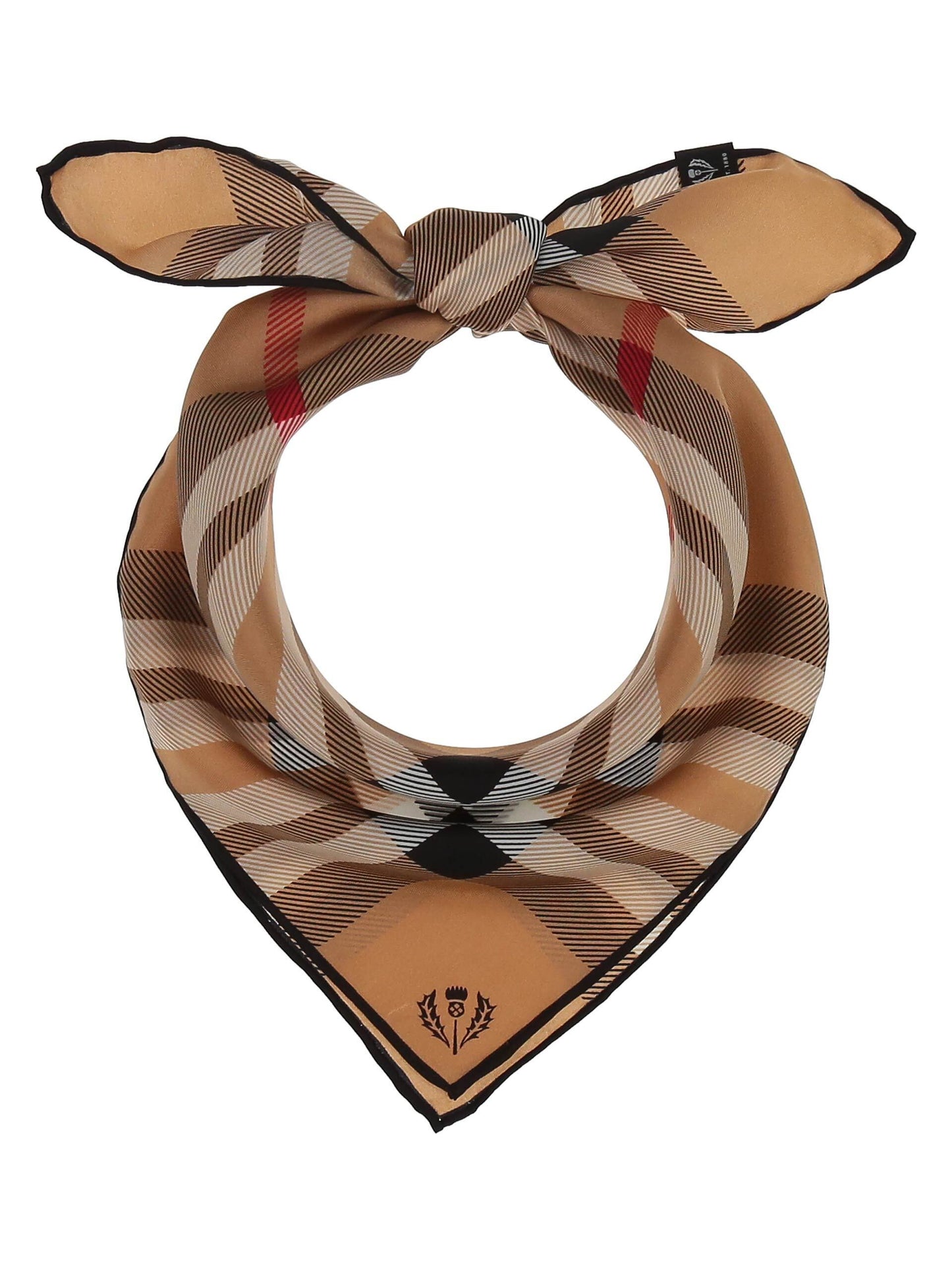 Nickituch Nickituch mit FRAAS Plaid Karo aus reiner Seide (Camel)