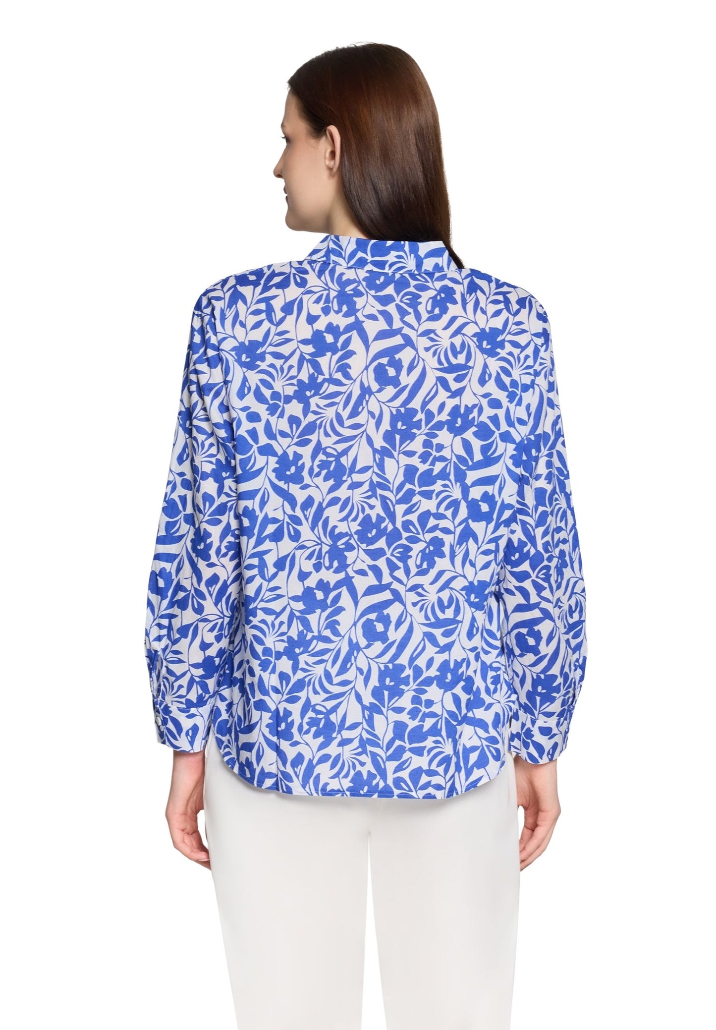 Longbluse (Cream/blue)
