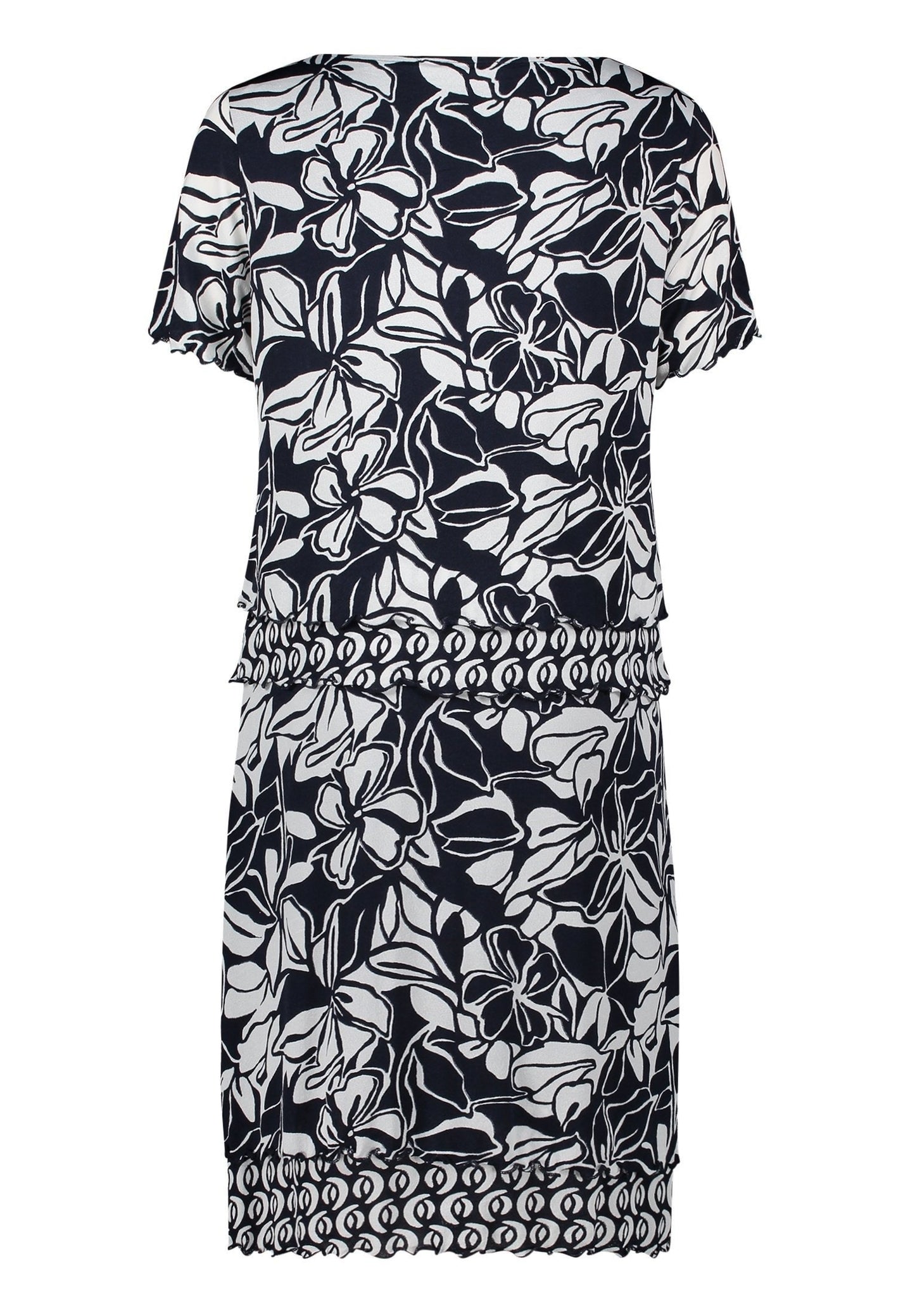 Stufenkleid (Dark Blue/cream)