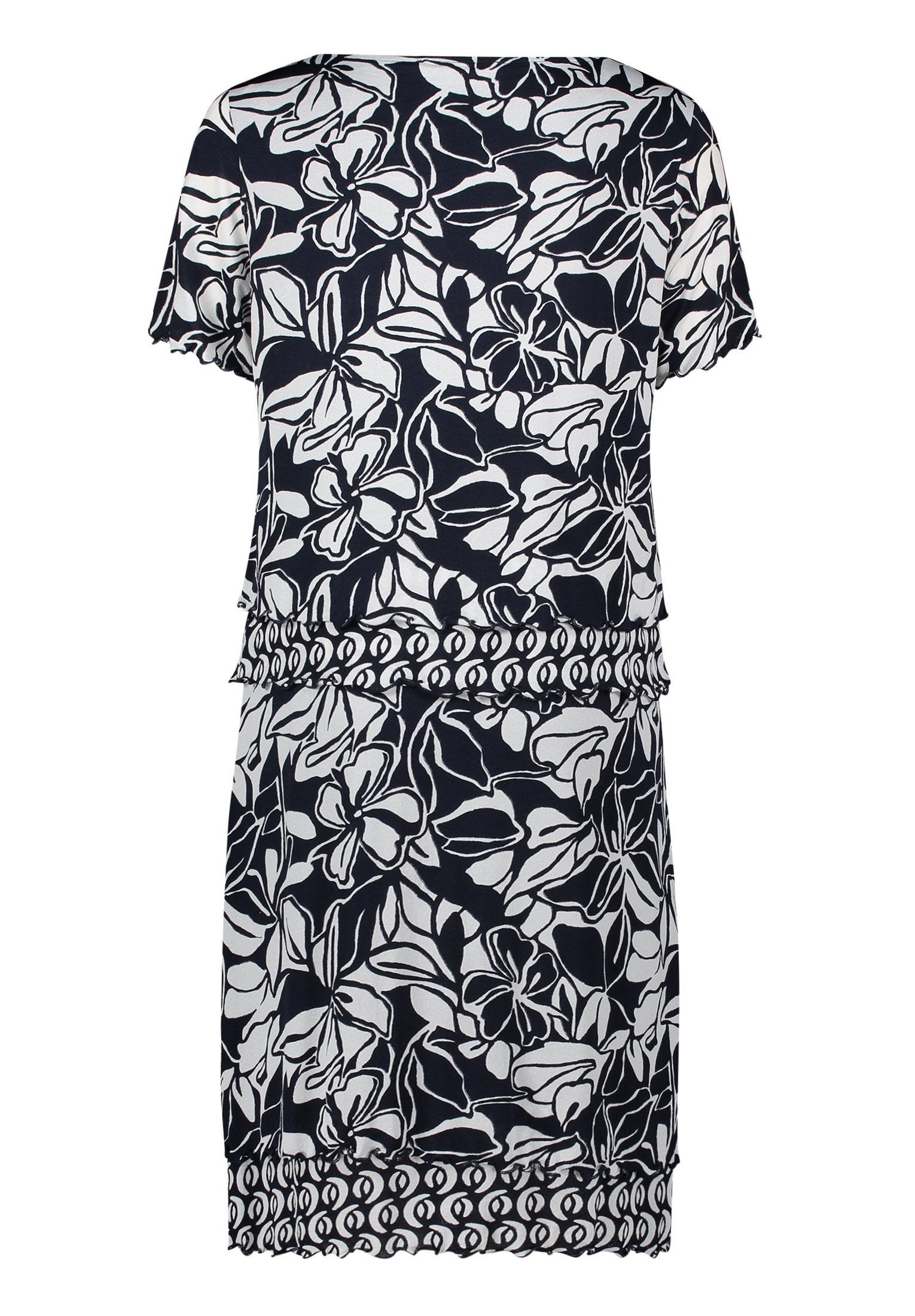 Stufenkleid (Dark Blue/cream)