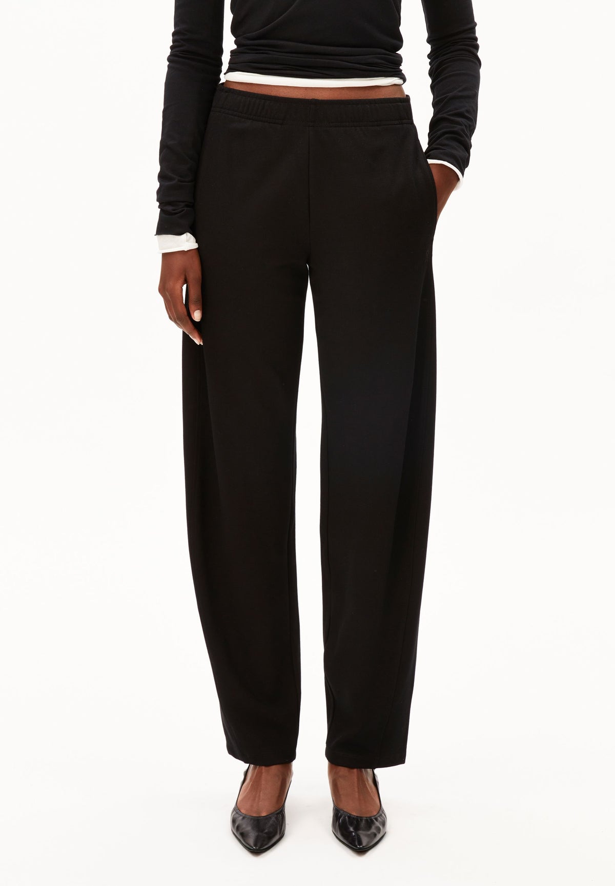 Basic Jersey Barrel Pant (Black)