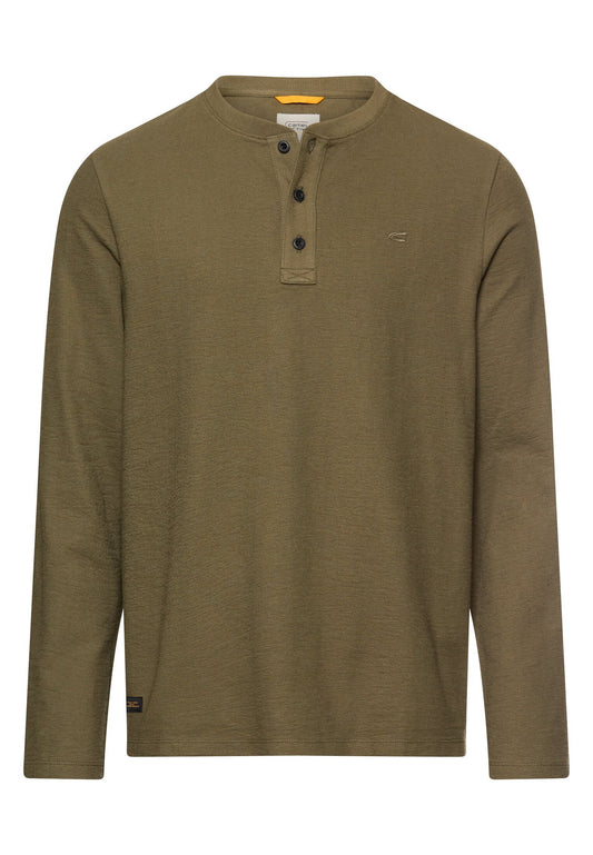 Henleyshirt mit Knopfleiste (Deep Olive)