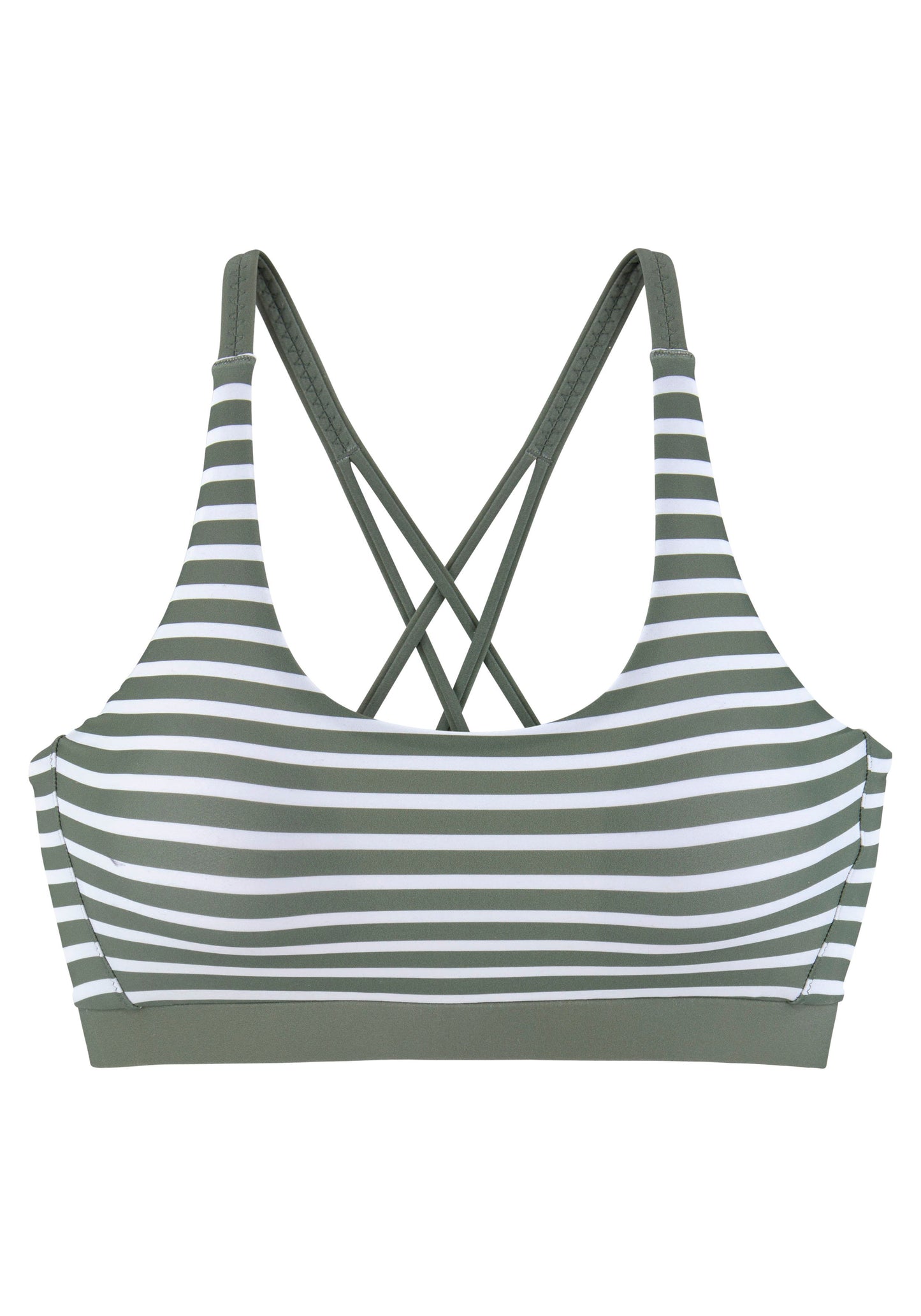 Venice Beach Bustier-Top (Oliv Stripe)