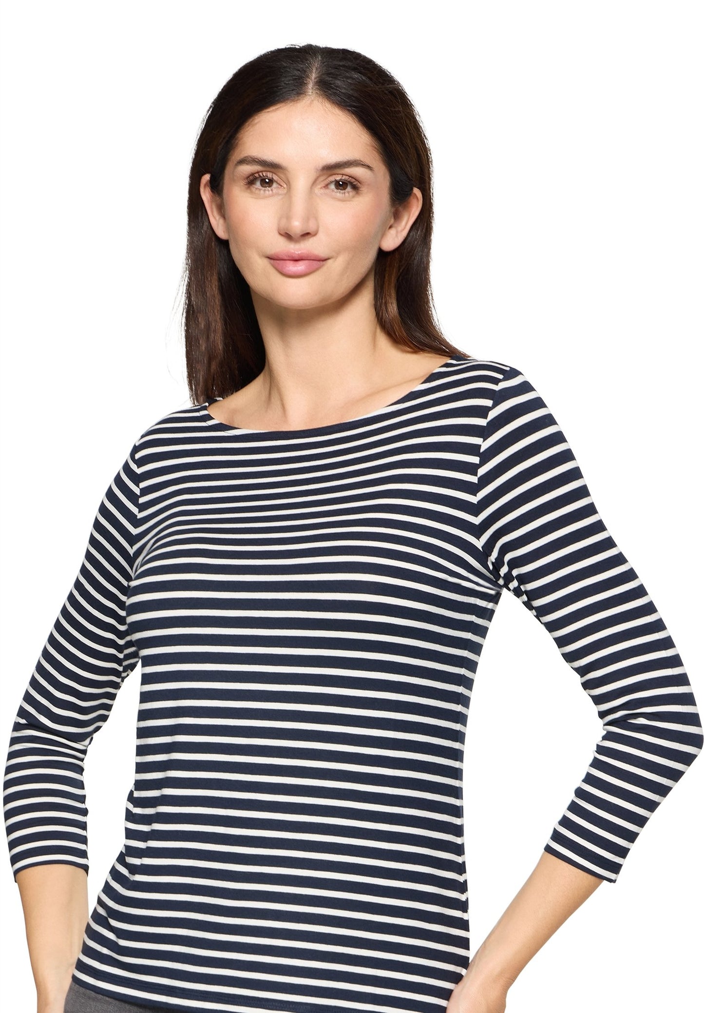 Basic Shirt (Dark Blue/cream)