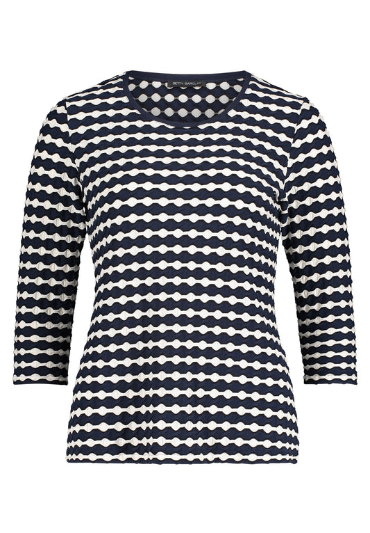 Basic Shirt (Dark Blue/cream)