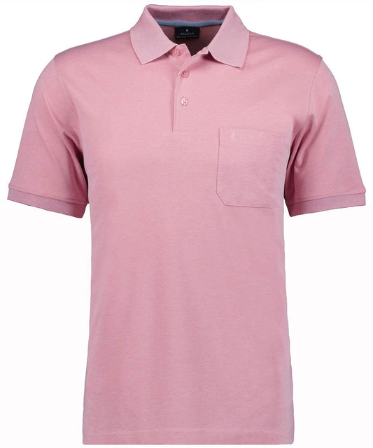 Softknit-Polo mit Brusttasche, kurzarm (Rosa)