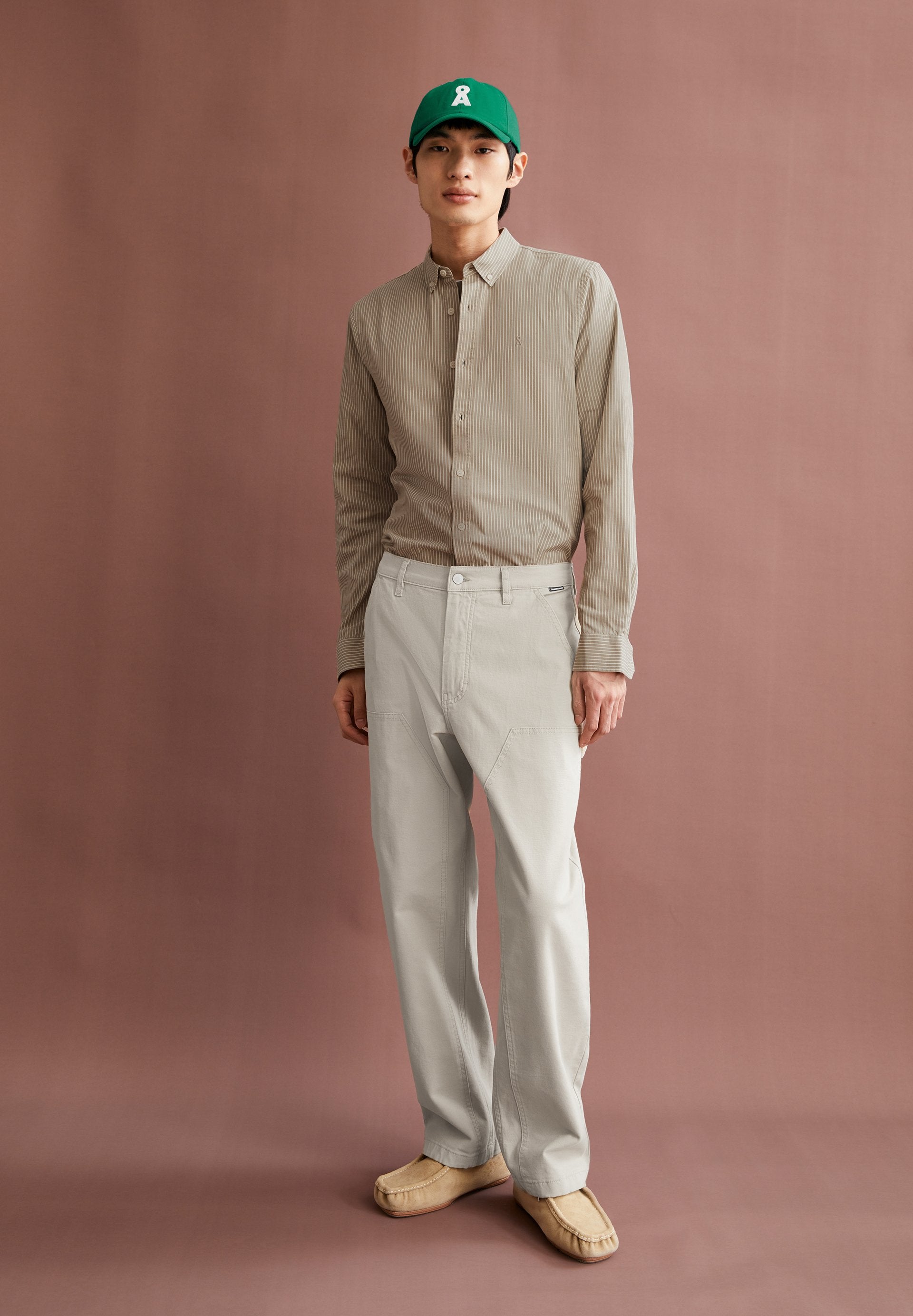 Quaasa Stripe Longsleeve Shirt (Light Sage-oatm)