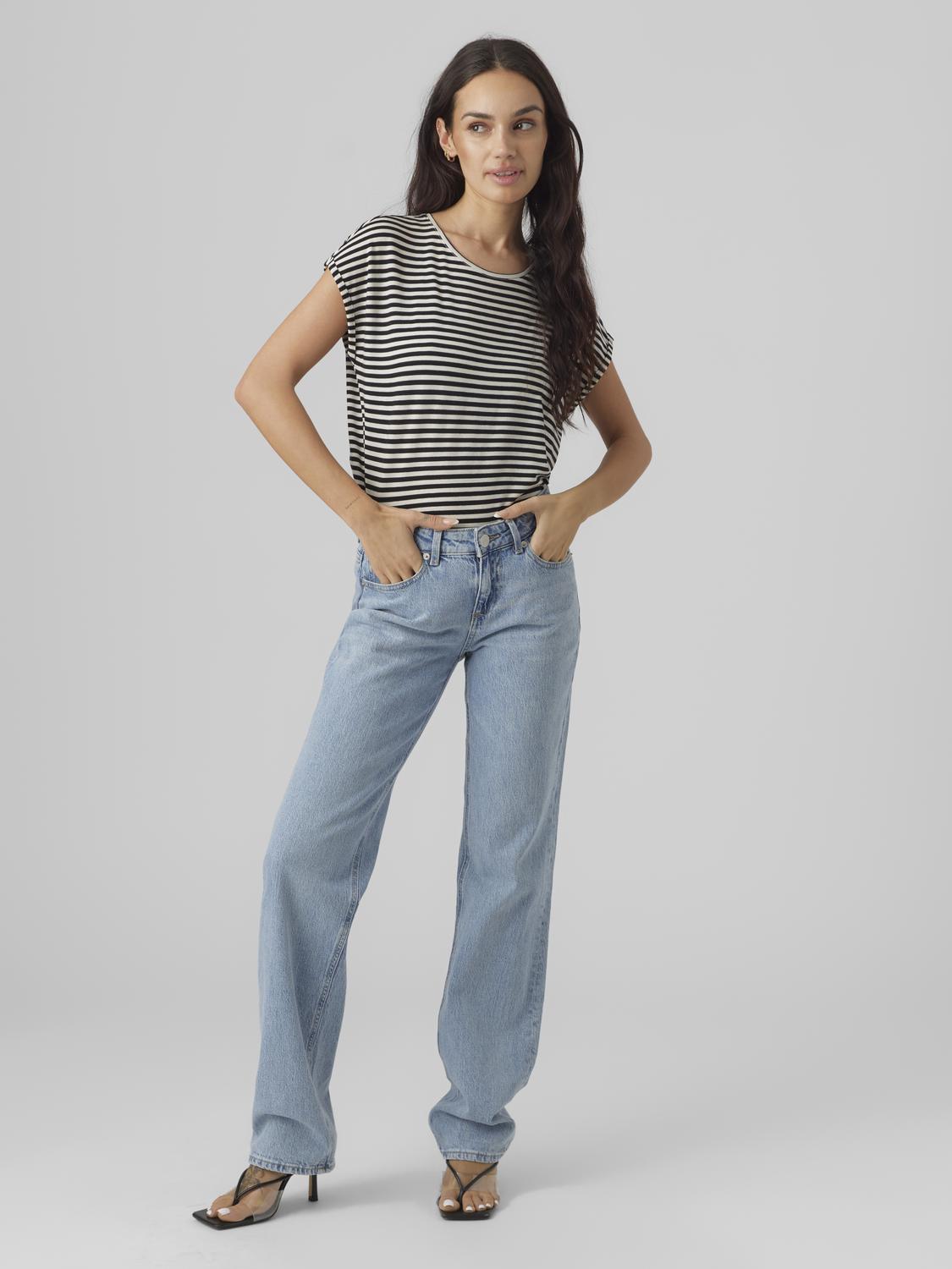 Vmava Plain Ss Top Stripe Ga Jrs  Noos (Black/pris)