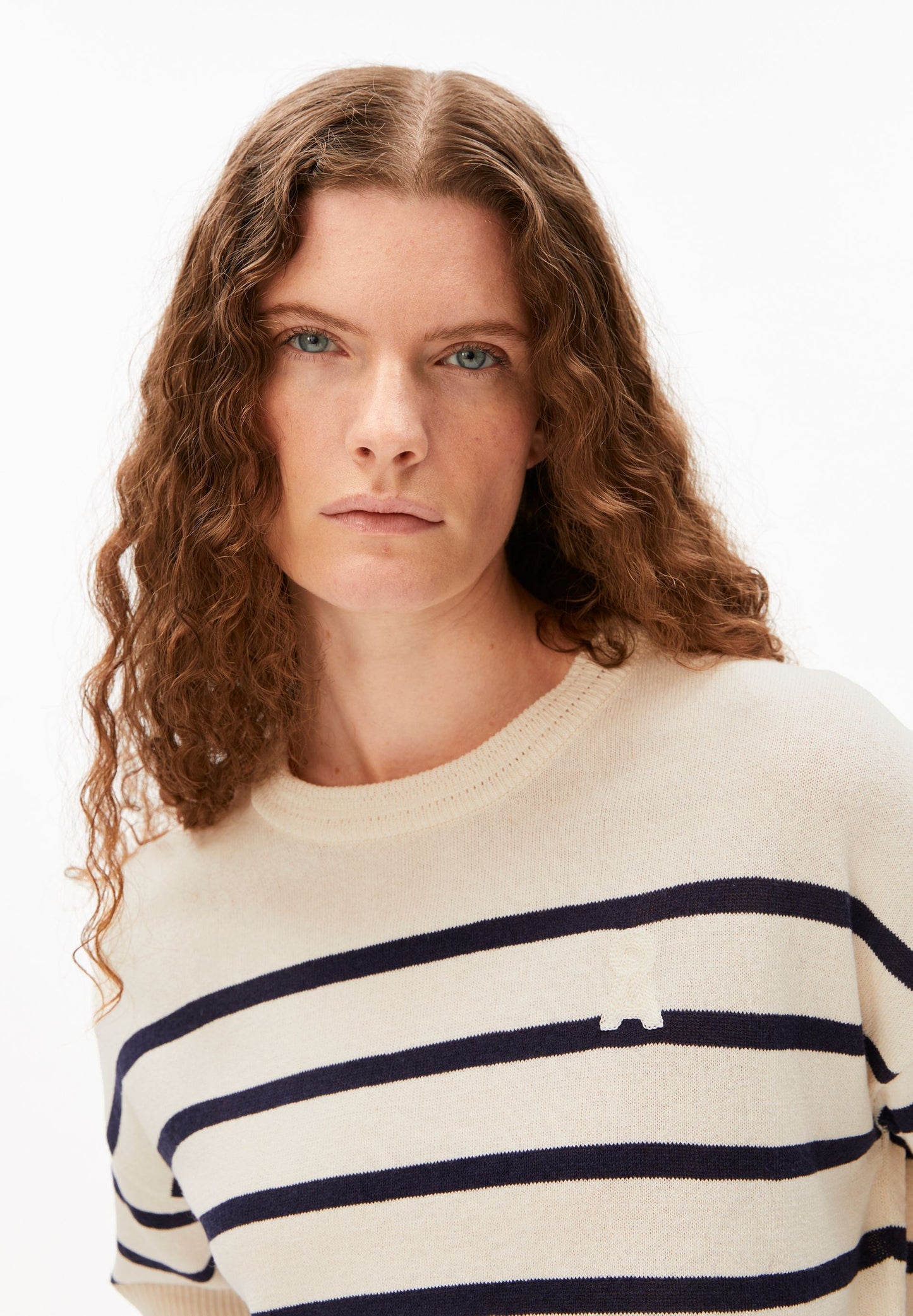 Striped Linen Blend Sweater (Undyed-tinted N)