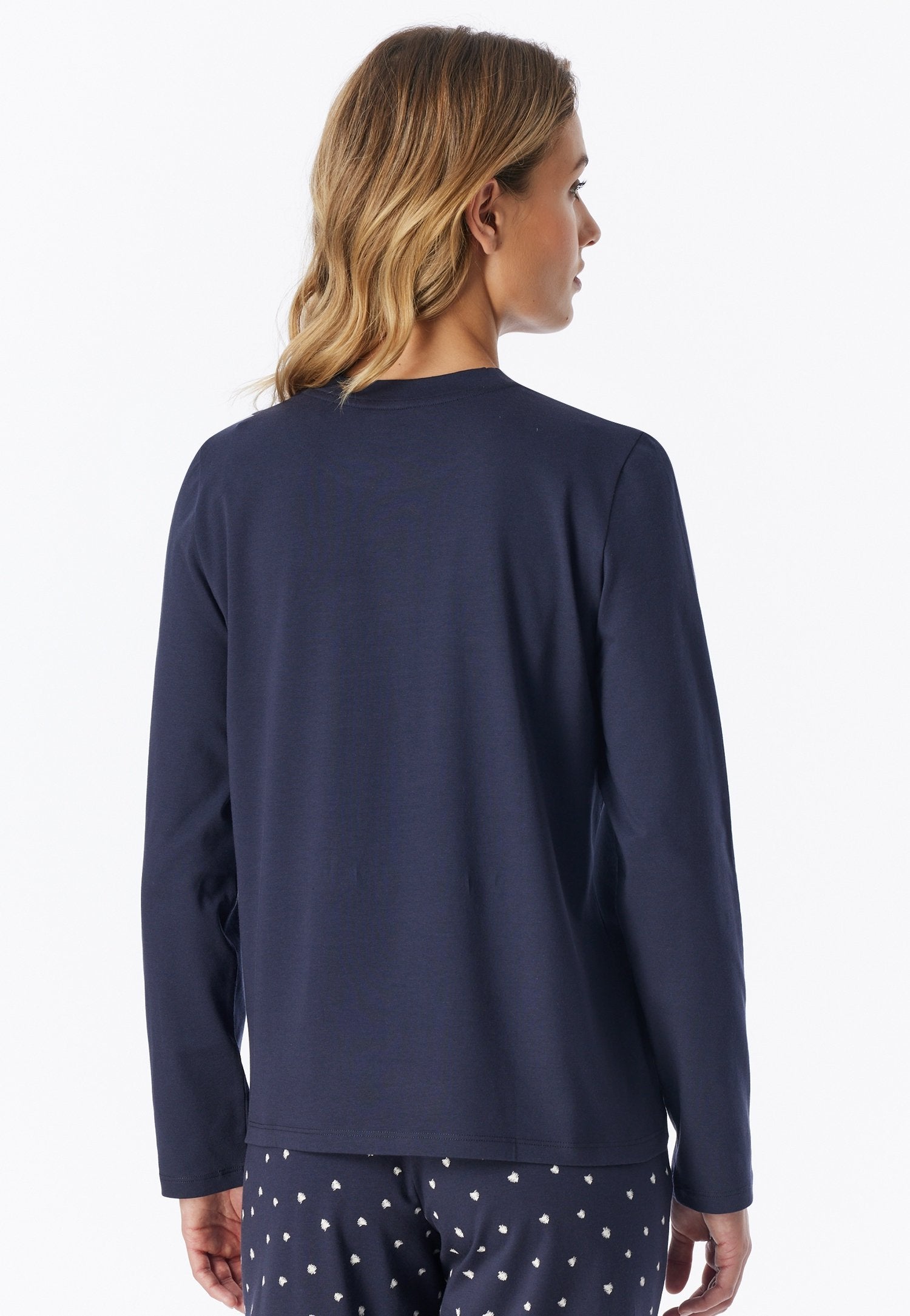 Shirt langarm Rundhals (Deep Blue)