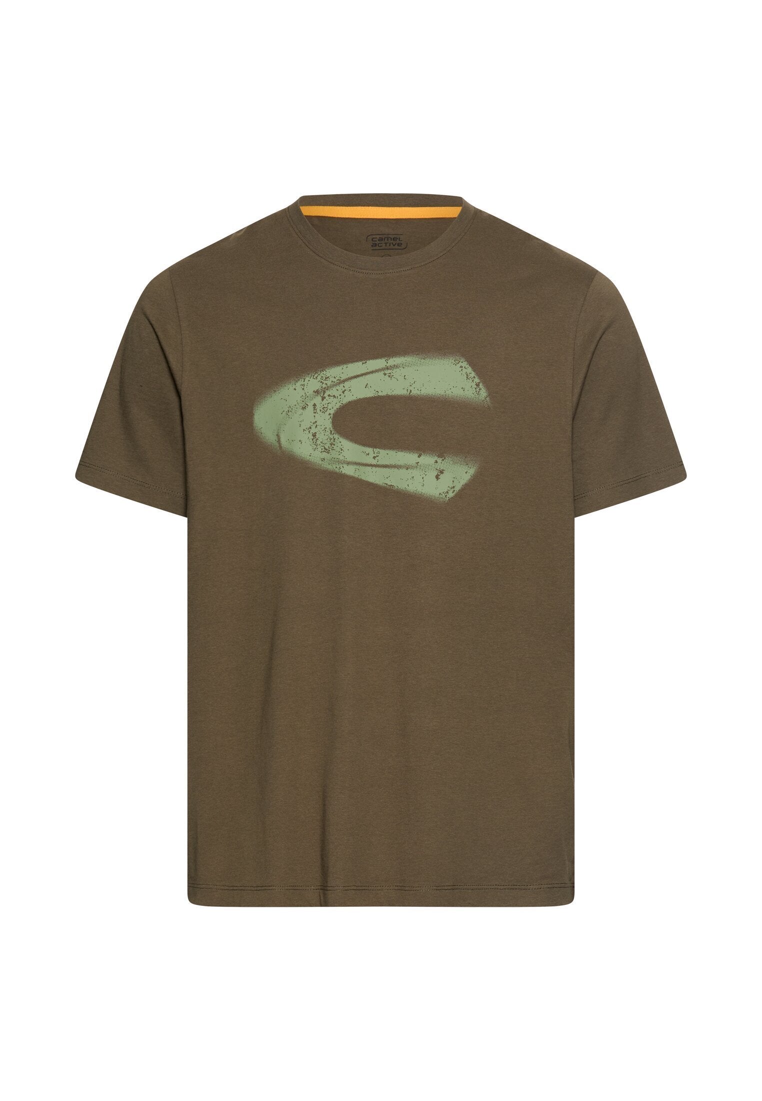 T-Shirt mit Logoprint aus organic Cotton (Dark Olive Green)