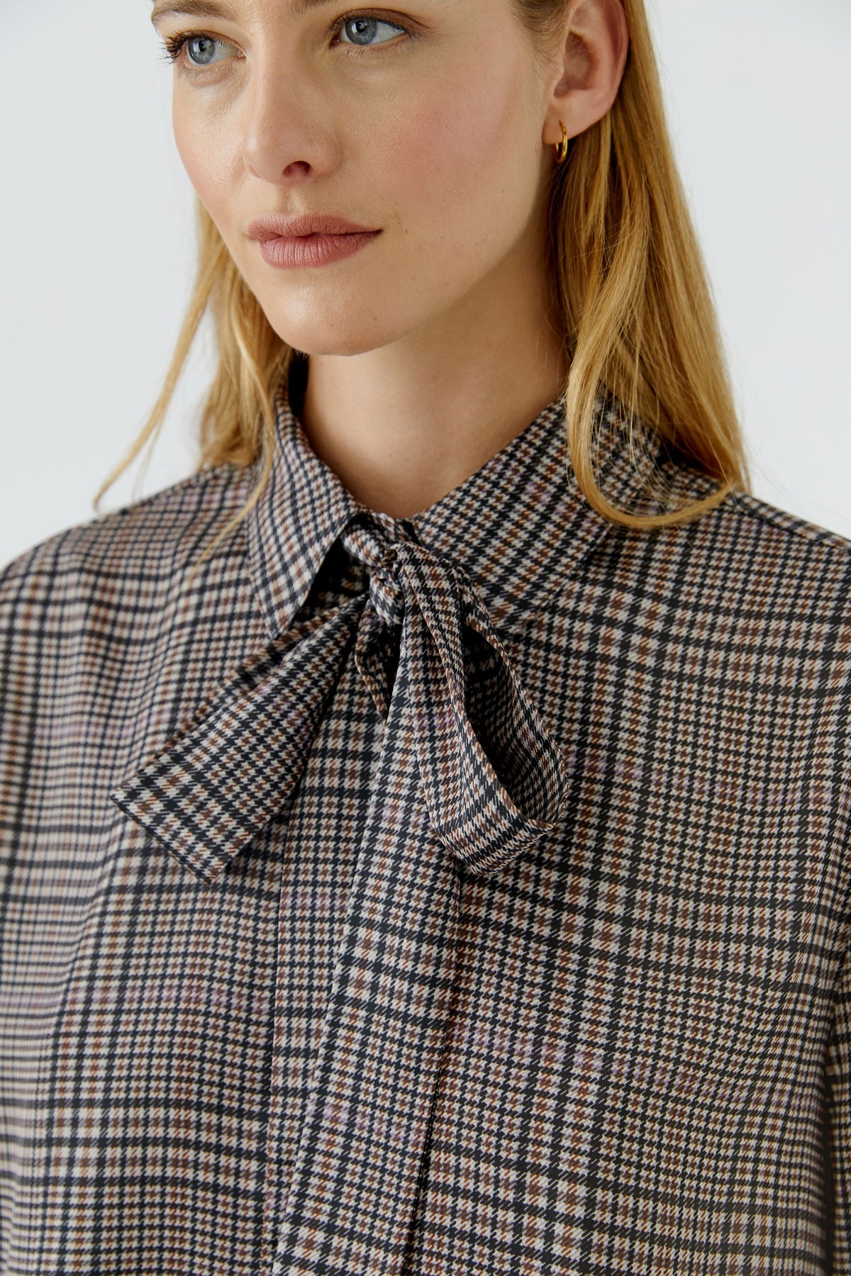 Schluppenbluse (Offwhite Brown)