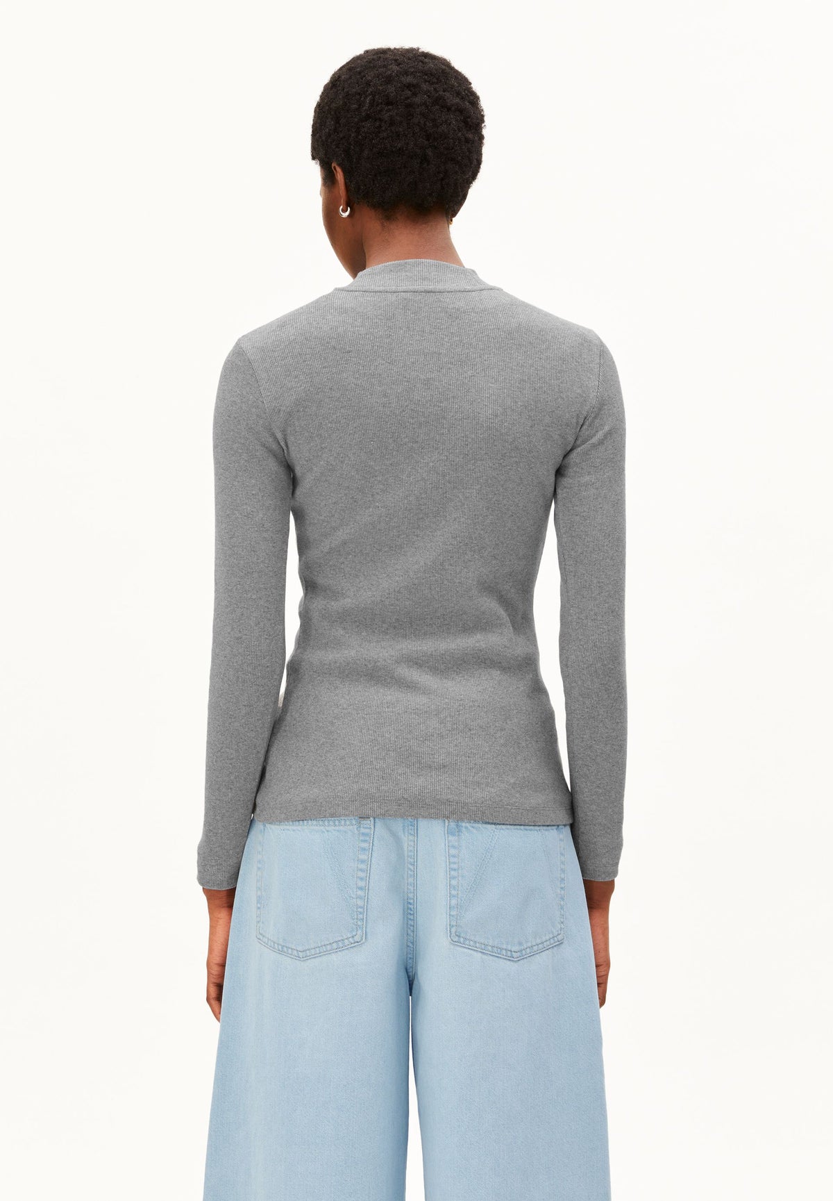 Fatimaara Rib Longsleeve (Silver Melange)