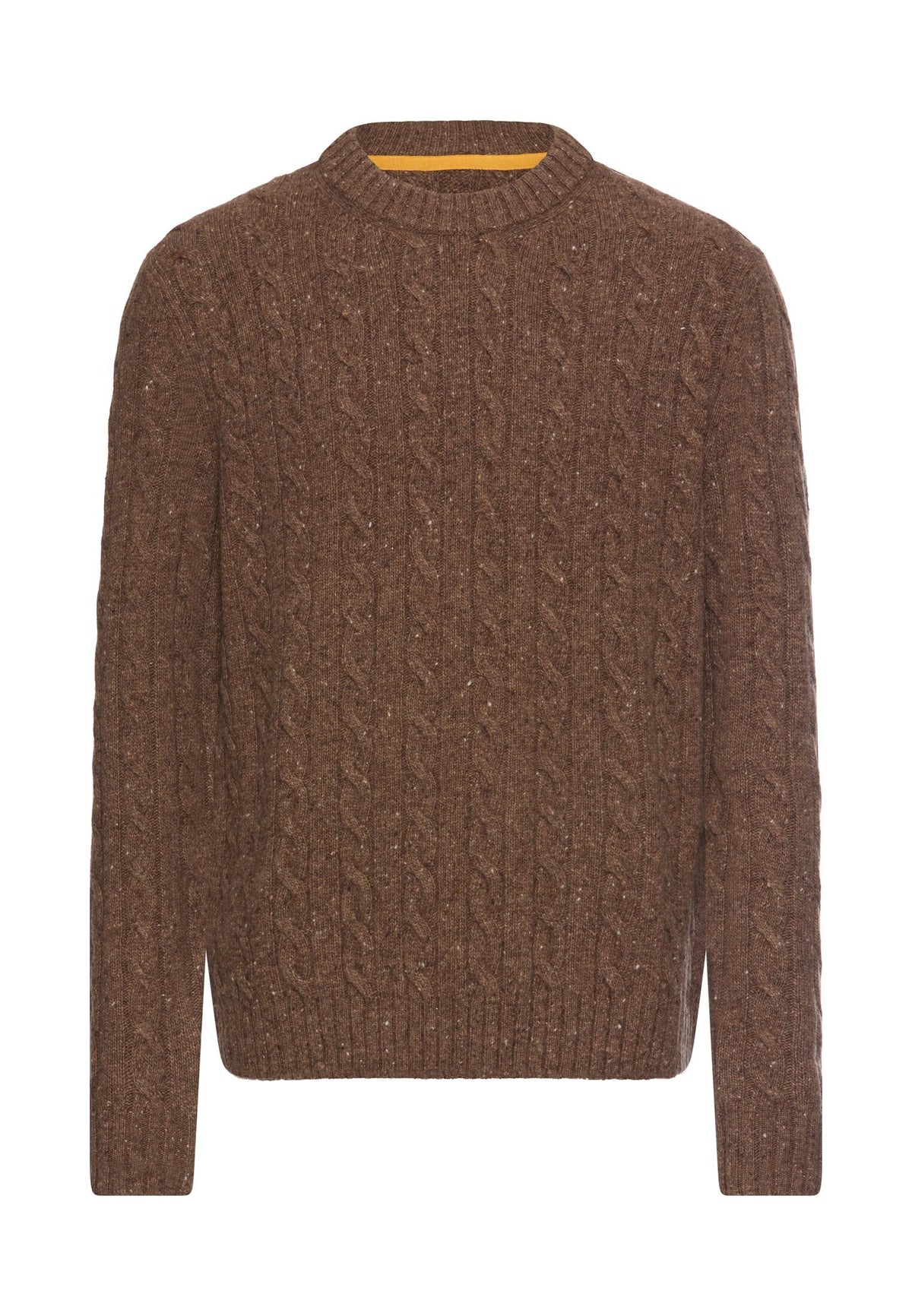 Zopfmuster Strickpullover mit Merinowolle (Sepia Brown)