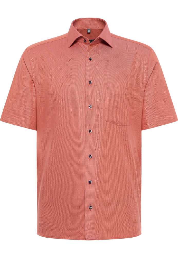 ETERNA strukturiertes Kurzarmhemd MODERN FIT (Chianti)